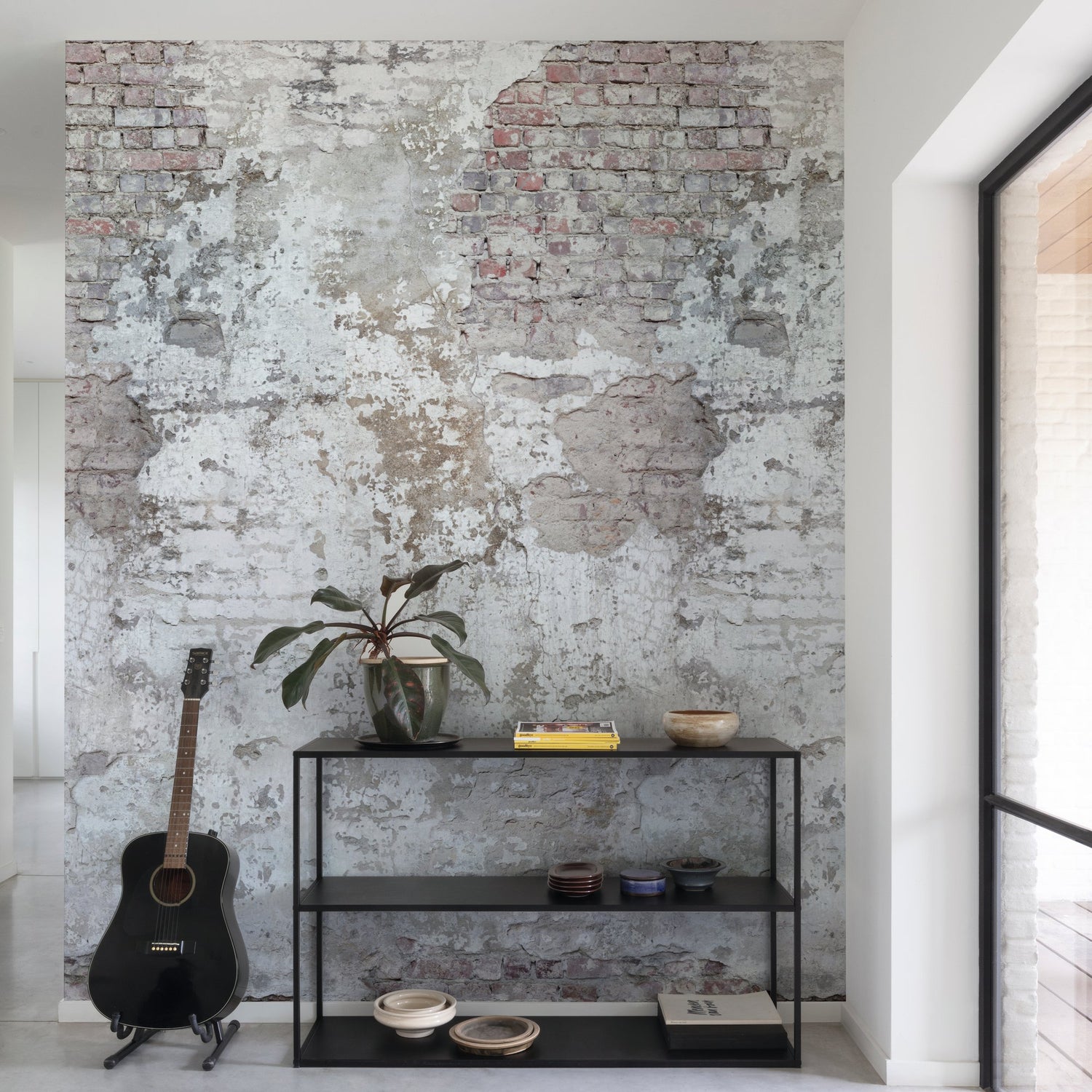 Photographic Motive 3 Panel Mural in white color - pattern number A42301 - by Grandeco in the Orom II collection
