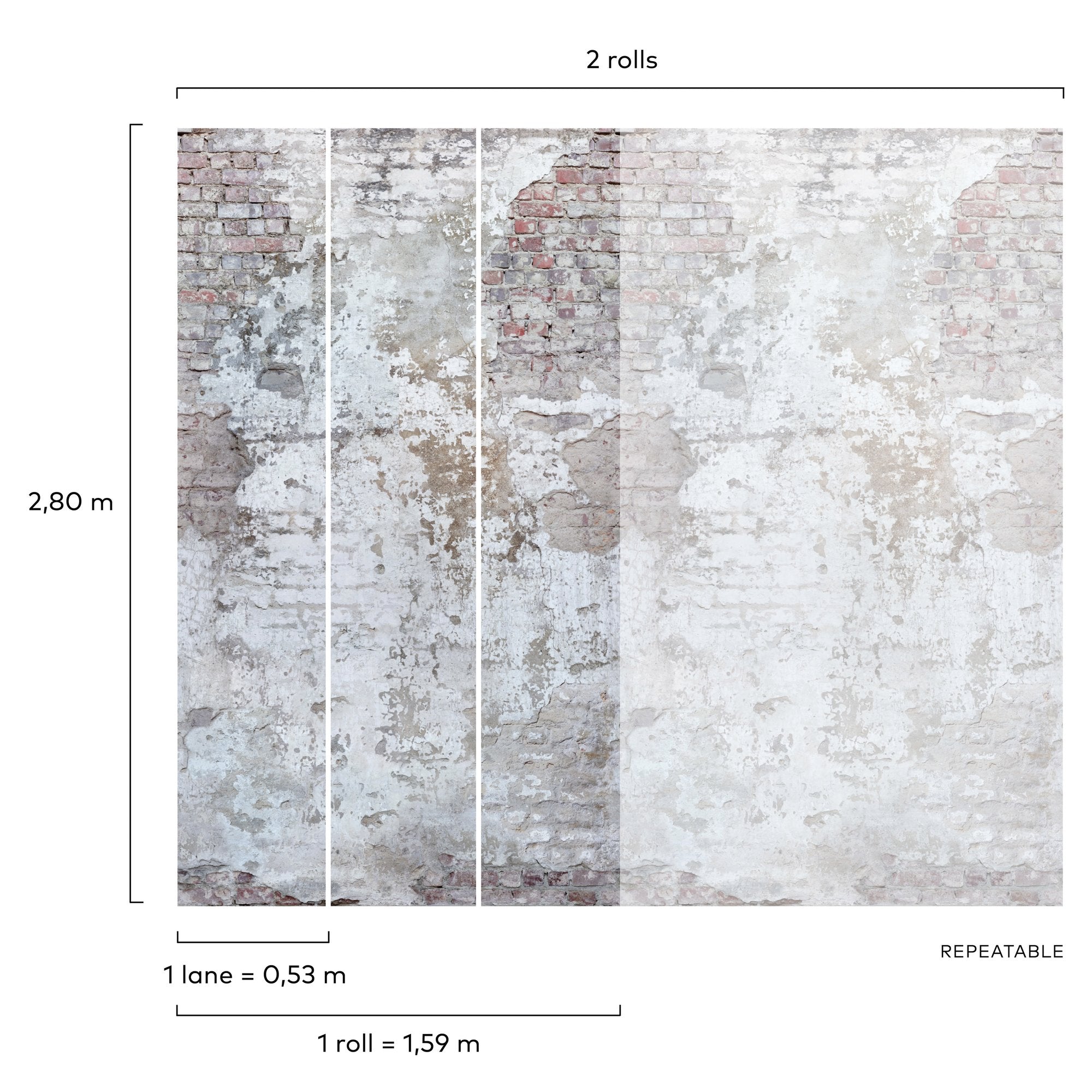 Photographic Motive 3 Panel Mural in white color - pattern number A42301 - by Grandeco in the Orom II collection