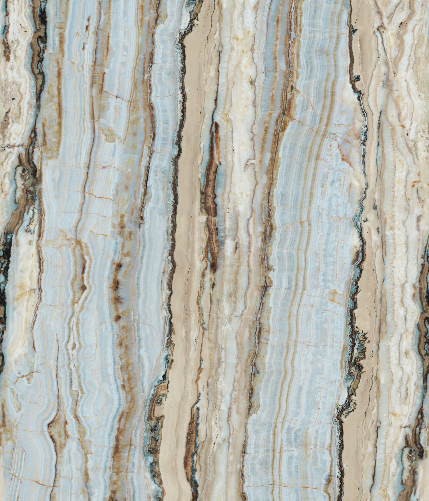 Photographic All-over Print 3 Panel Mural in blue color - pattern number A50802 - by Grandeco in the Orom II collection