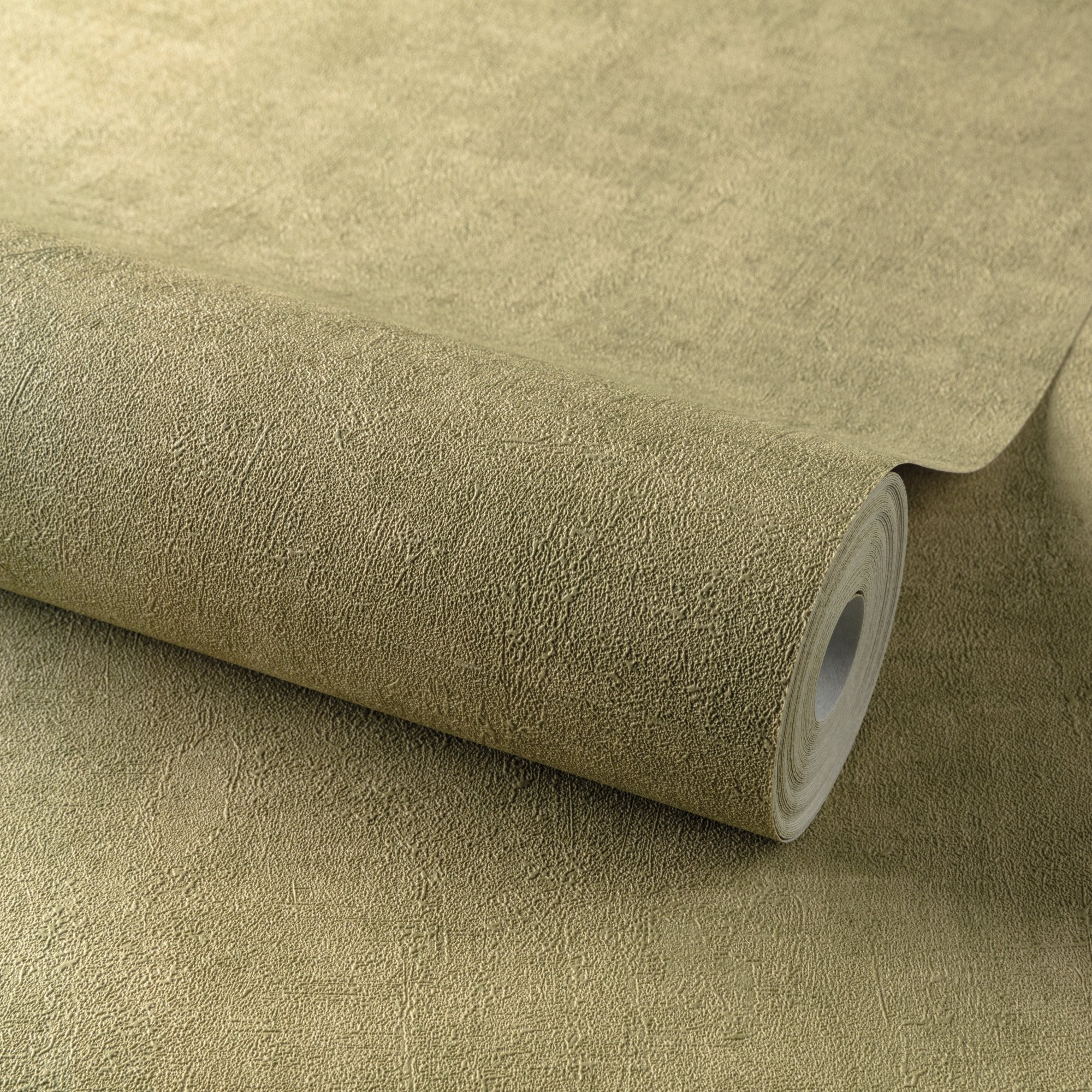 Patinated Plain Wallpaper in green color - pattern number A51514 - by Grandeco in the Orom II collection