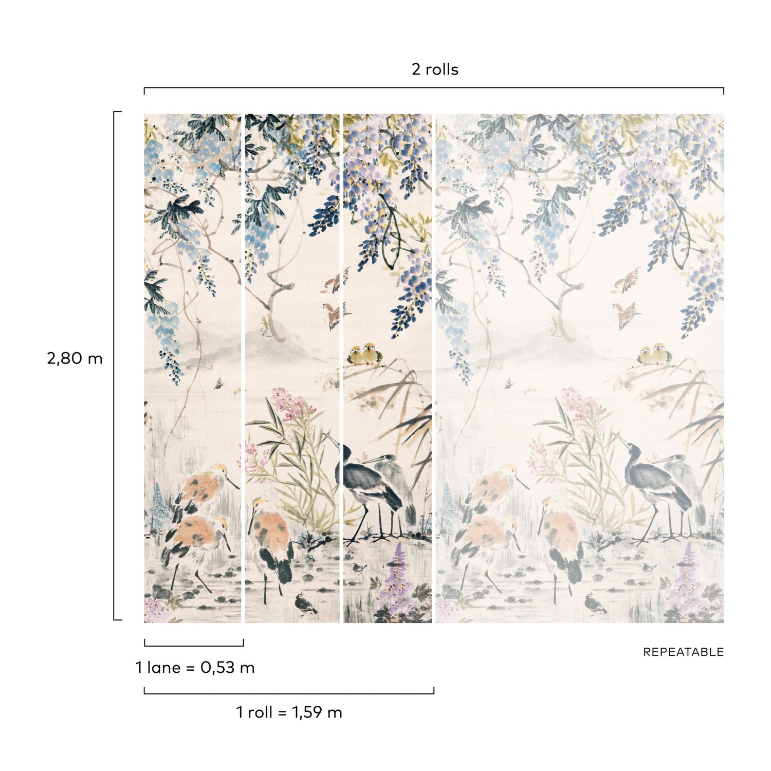 Photographic Motive 3 Panel Mural in multi-colored color - pattern number A52301 - by Grandeco in the Orom II collection