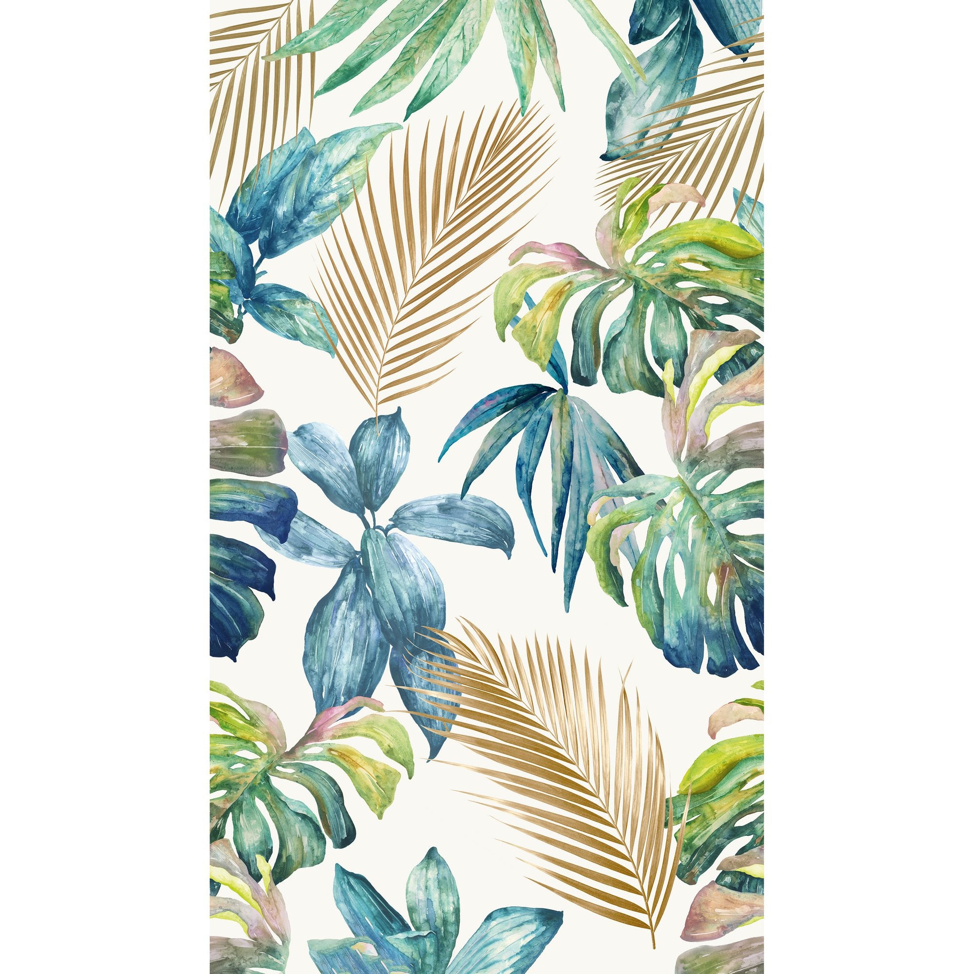 Tropical Motive 3 Panel Mural in multi-colored color - pattern number A54501 - by Grandeco in the Orom II collection