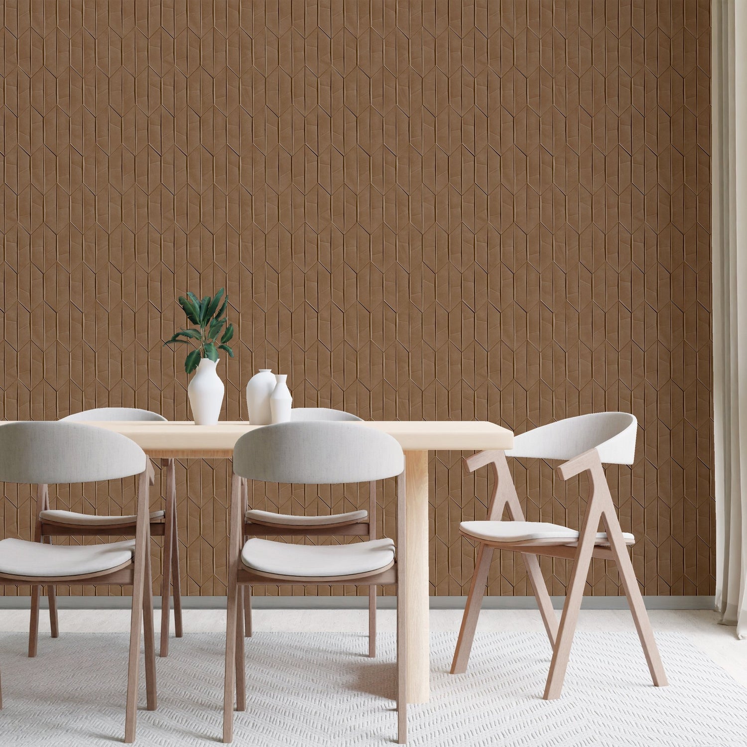 Photographic All-over Print Wallpaper in brown color - pattern number ARA65001 - by Grandeco in the Arcadia collection