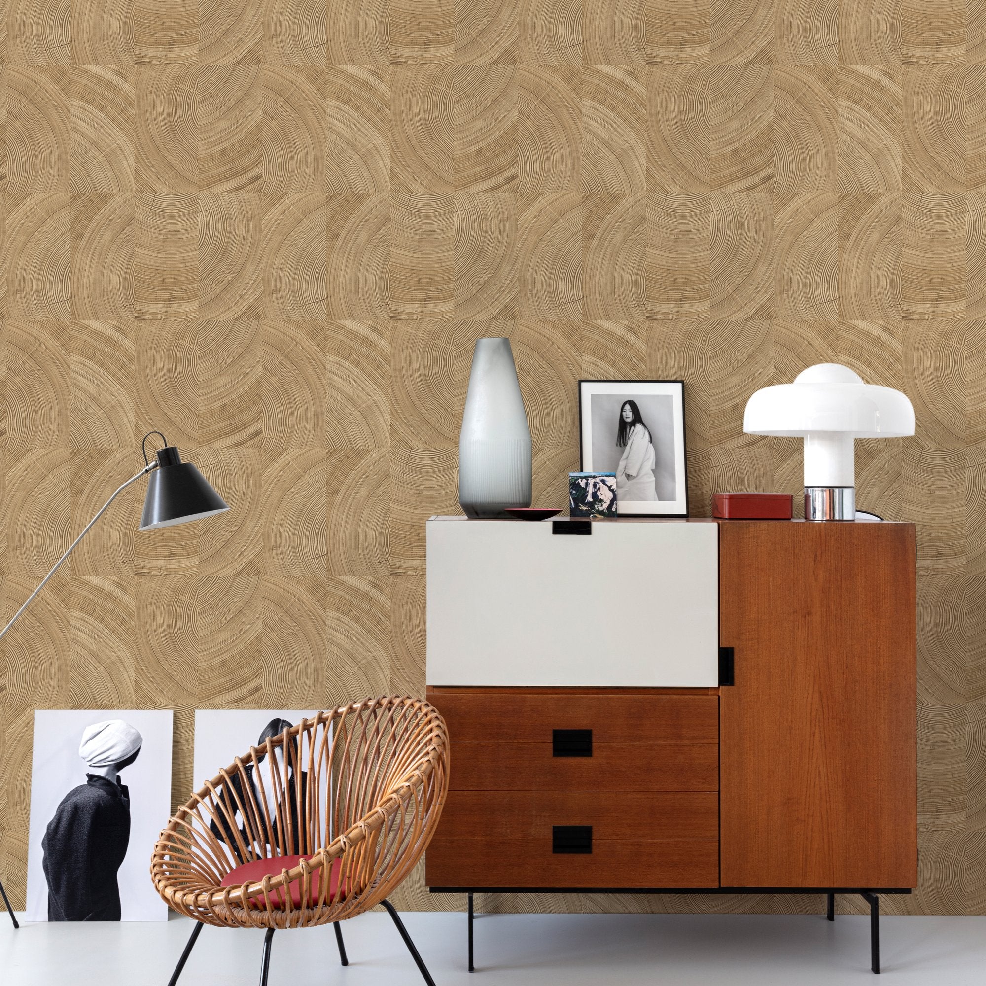 Photographic Motive Wallpaper in brown color - pattern number KRA69102 - by Grandeco in the Karuna collection