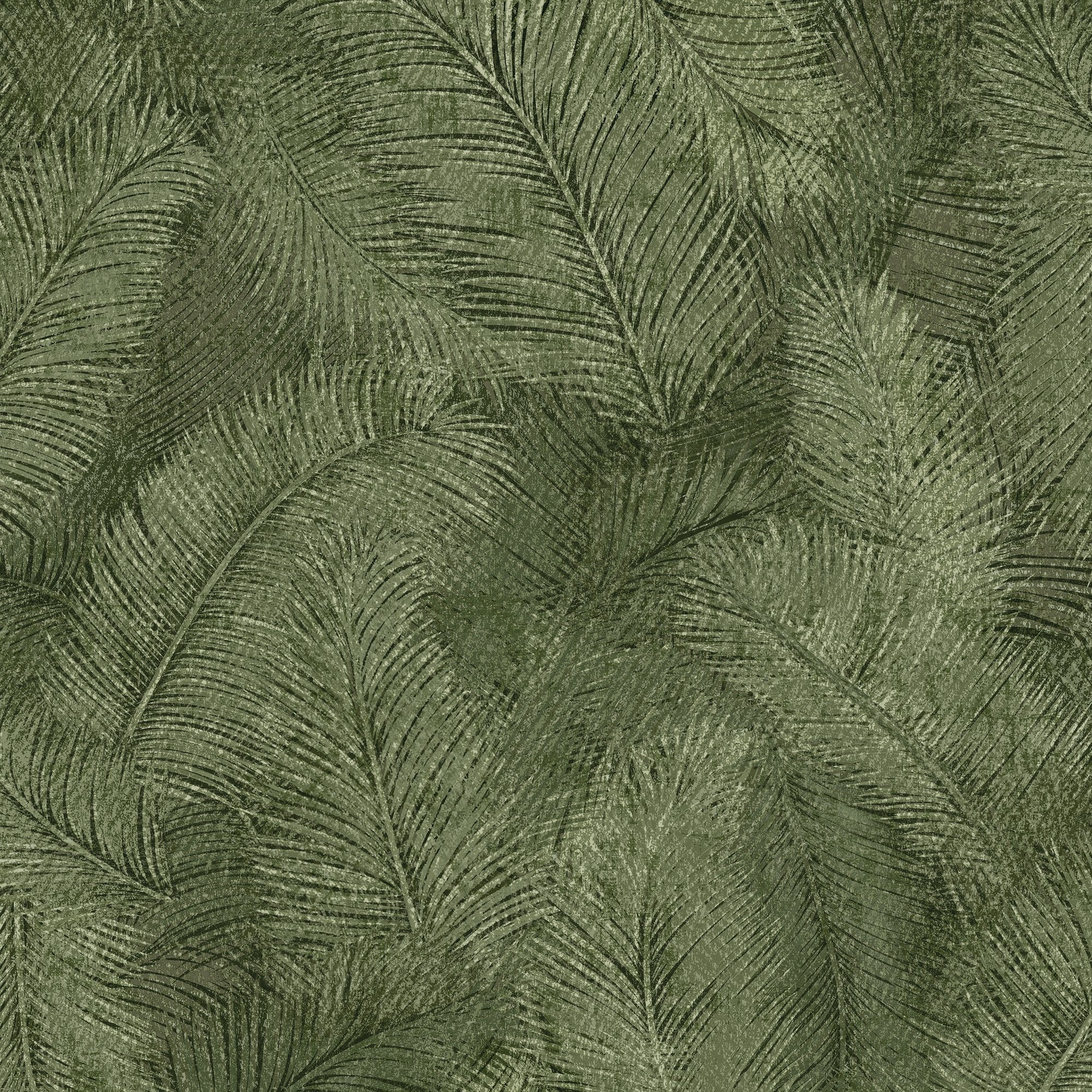 Branched Leaves All-over Wallpaper in green color - pattern number ARA70203 - by Grandeco in the Arcadia collection