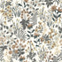 Classical Floral All-over Wallpaper in grey color - pattern number ARA70901 - by Grandeco in the Arcadia collection