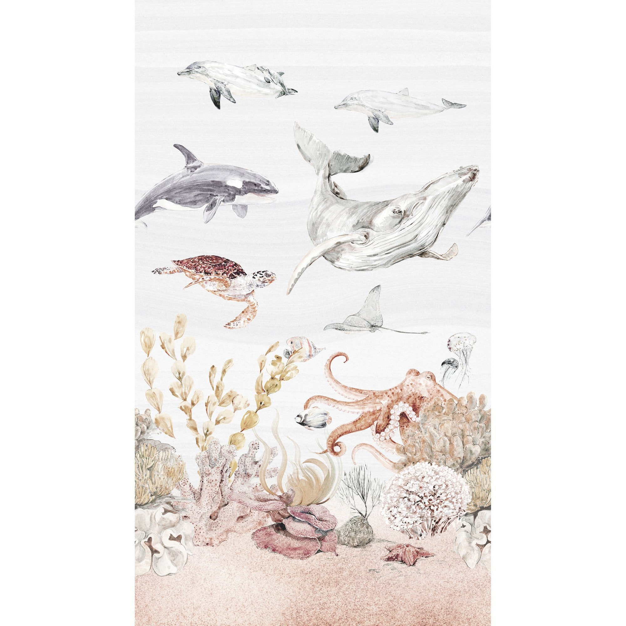 Photographic Motive 3 Panel Mural in multi-colored color - pattern number A71601 - by Grandeco in the Orom II collection