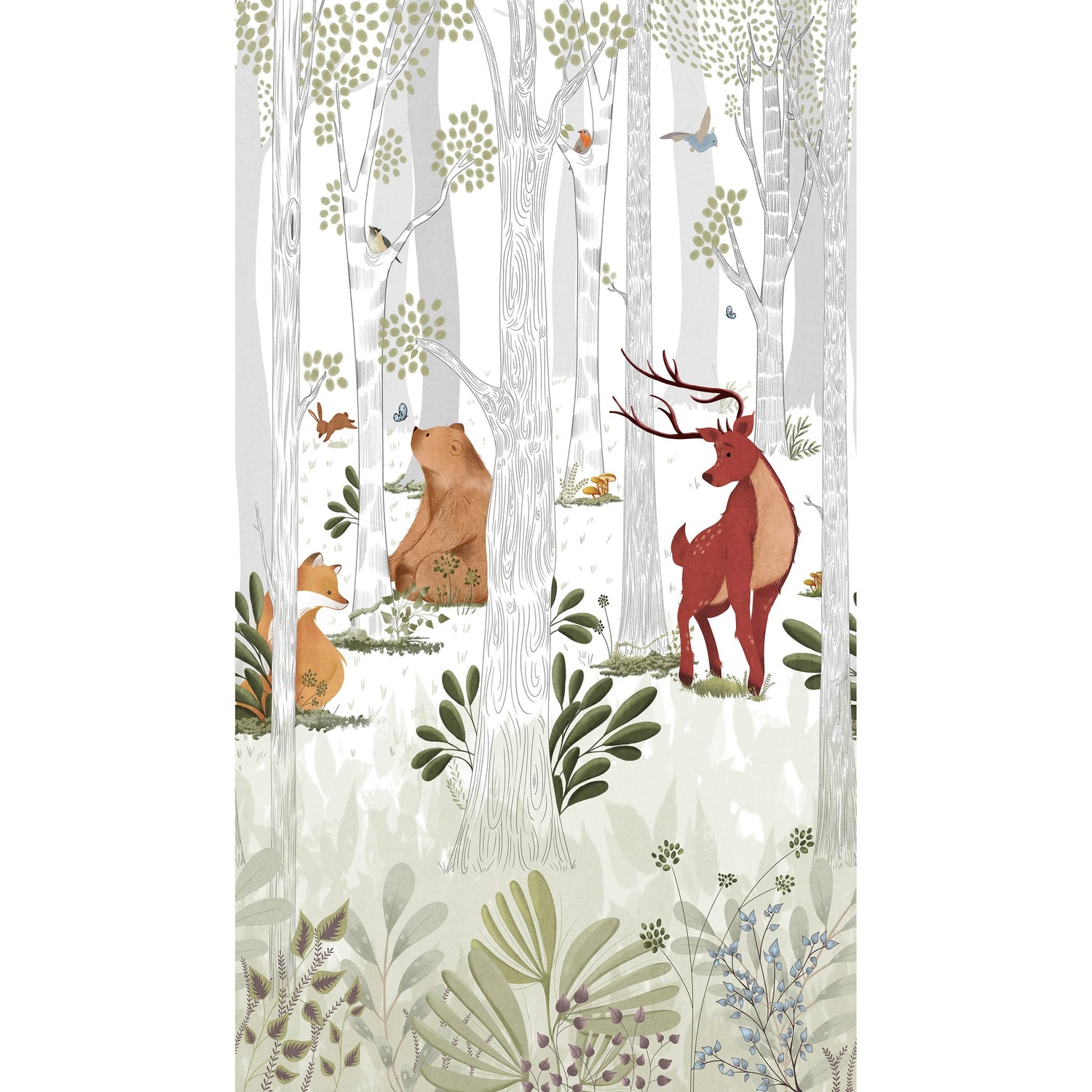 Photographic All-over Print 3 Panel Mural in multi-colored color - pattern number A73301 - by Grandeco in the Orom II collection