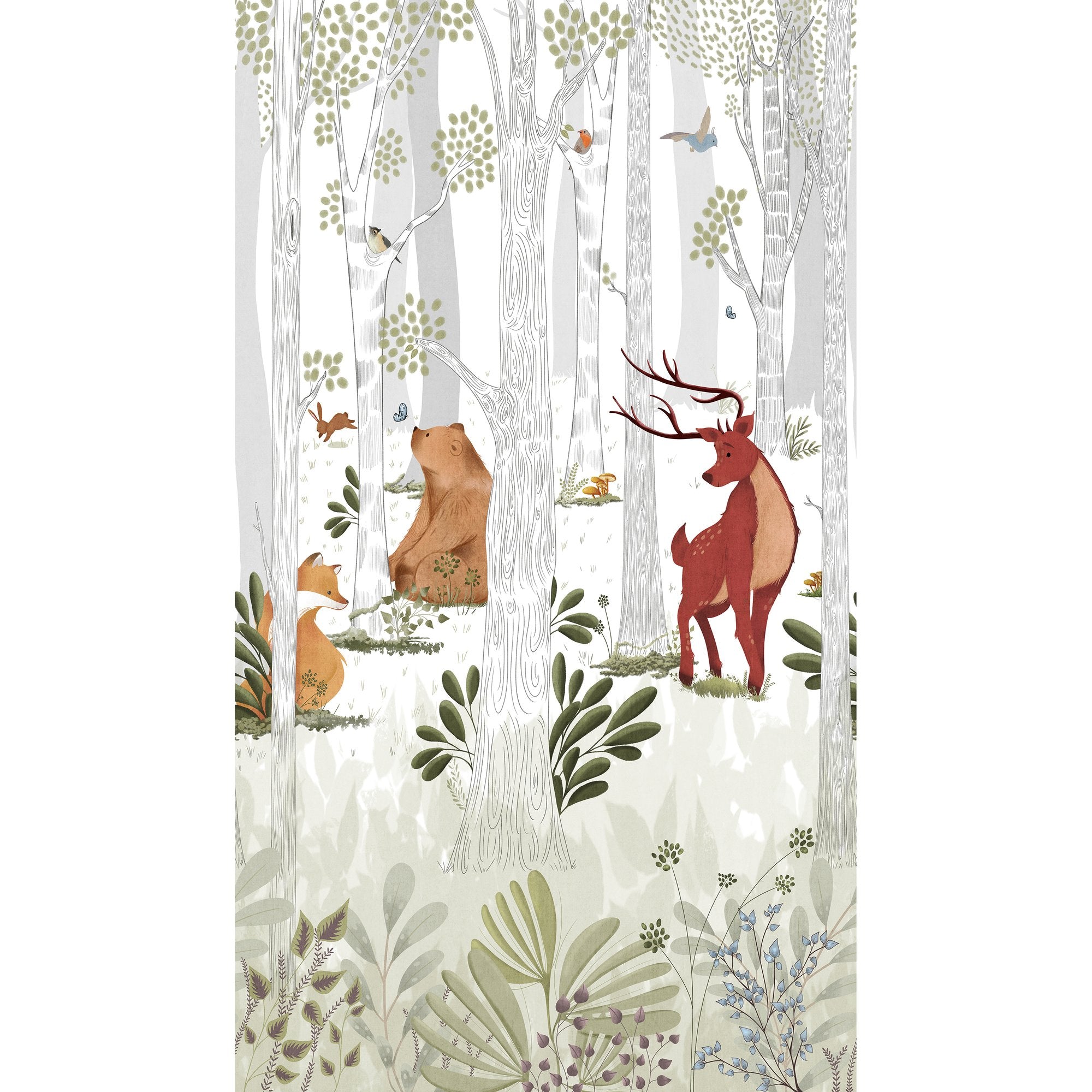 Photographic All-over Print 3 Panel Mural in multi-colored color - pattern number A73301 - by Grandeco in the Orom II collection