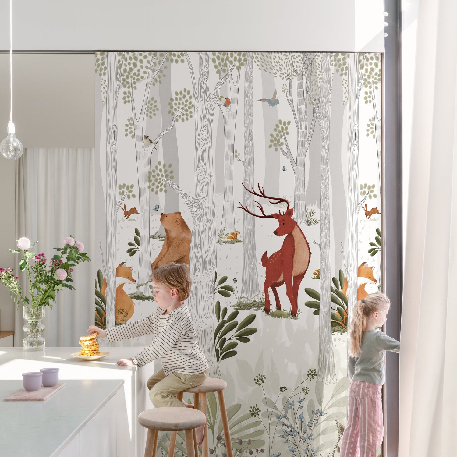 Photographic All-over Print 3 Panel Mural in multi-colored color - pattern number A73301 - by Grandeco in the Orom II collection