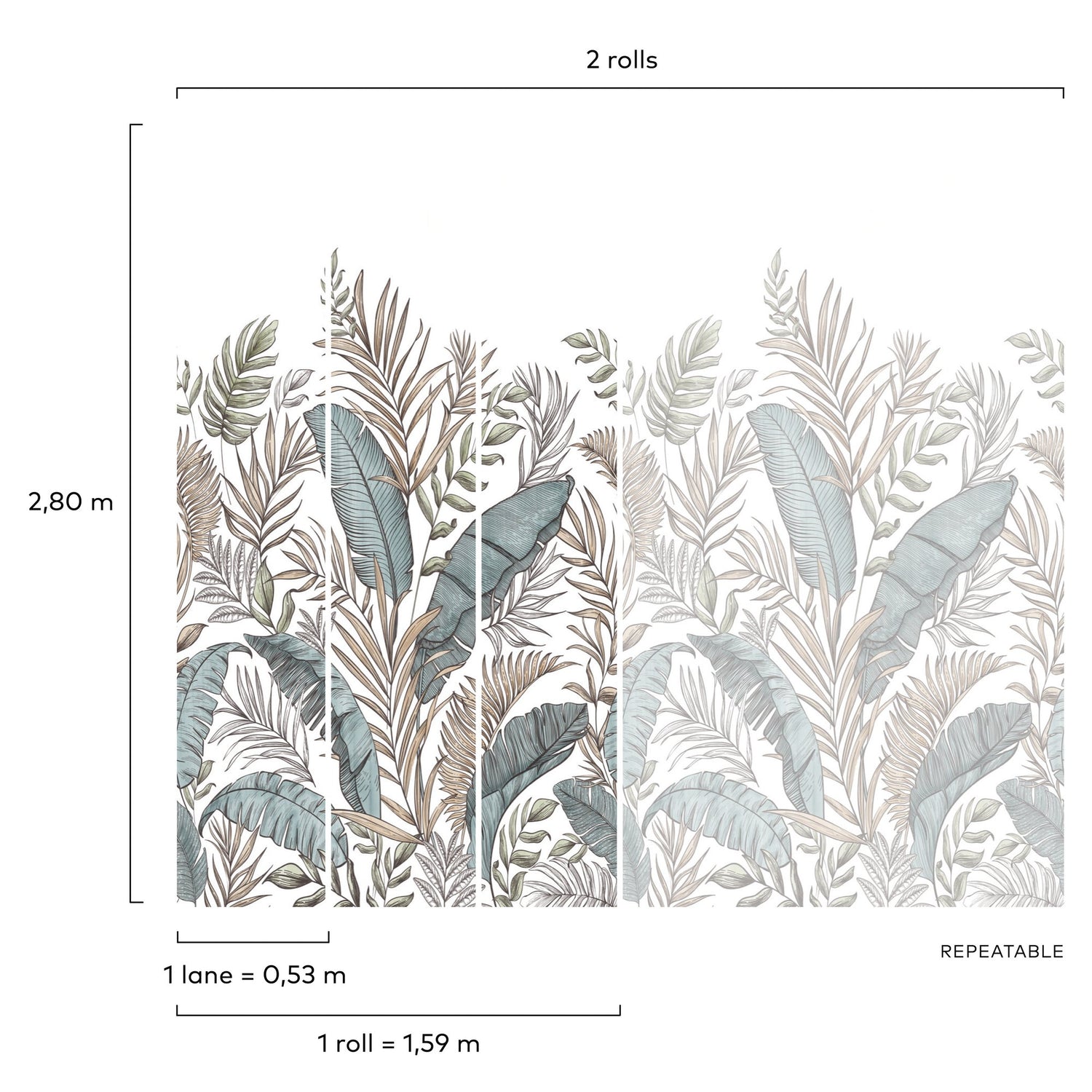 Photographic All-over Print 3 Panel Mural in multi-colored color - pattern number A73401 - by Grandeco in the Orom II collection