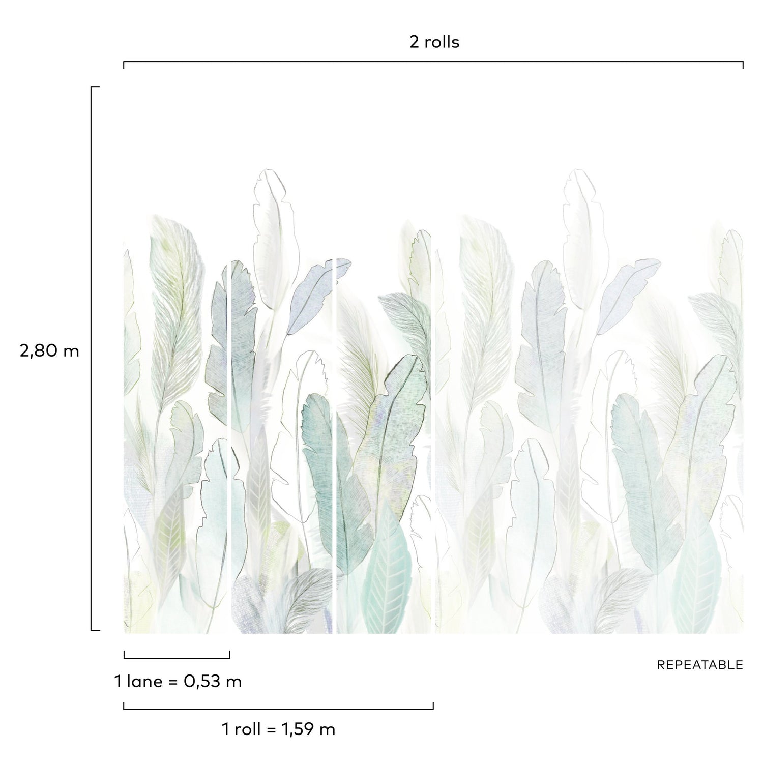 Photographic All-over Print 3 Panel Mural in multi-colored color - pattern number A73501 - by Grandeco in the Orom II collection