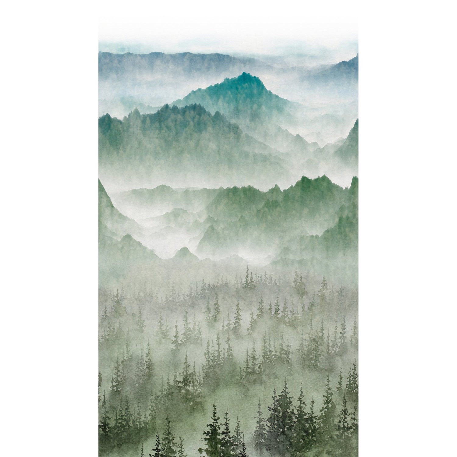 Photographic All-over Print 3 Panel Mural in green color - pattern number A73601 - by Grandeco in the Orom II collection