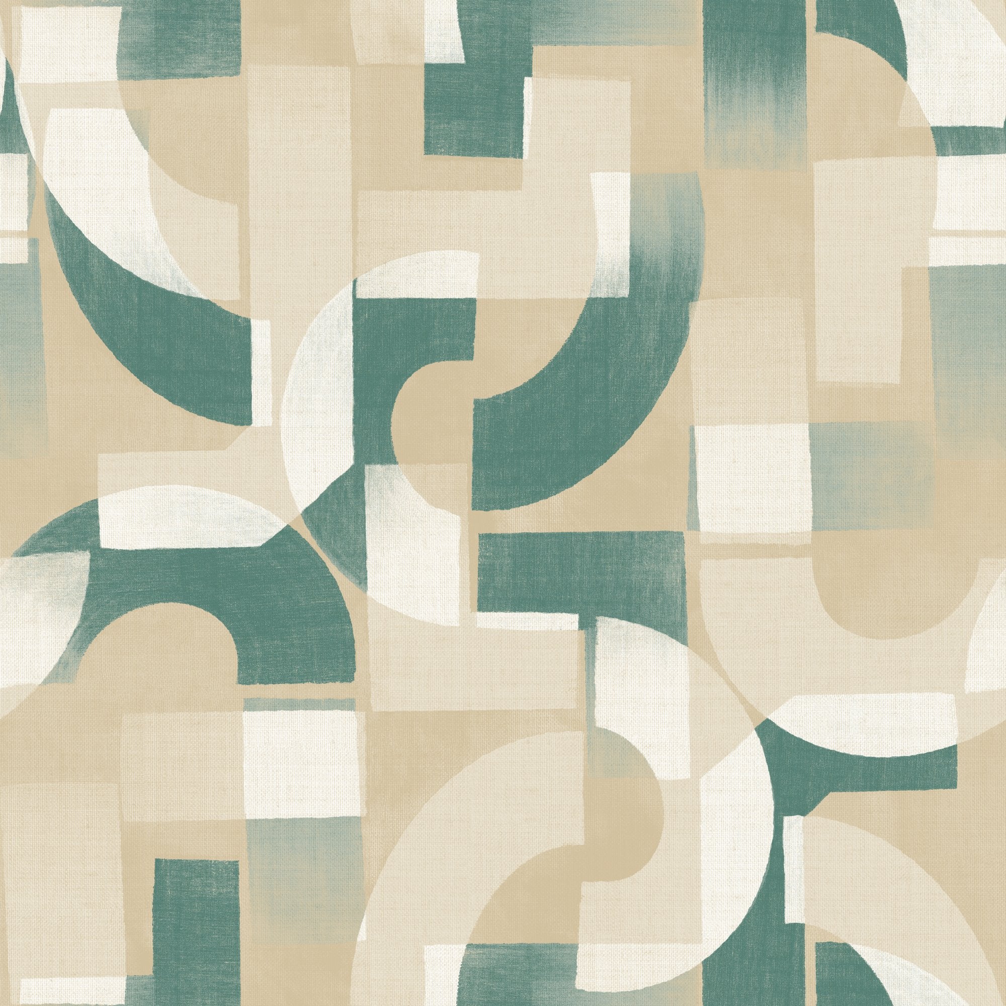 Geometric All-over Wallpaper in green color - pattern number KRA76001 - by Grandeco in the Karuna collection