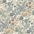 Classical Floral All-over Wallpaper in blue color - pattern number KRA76601 - by Grandeco in the Karuna collection