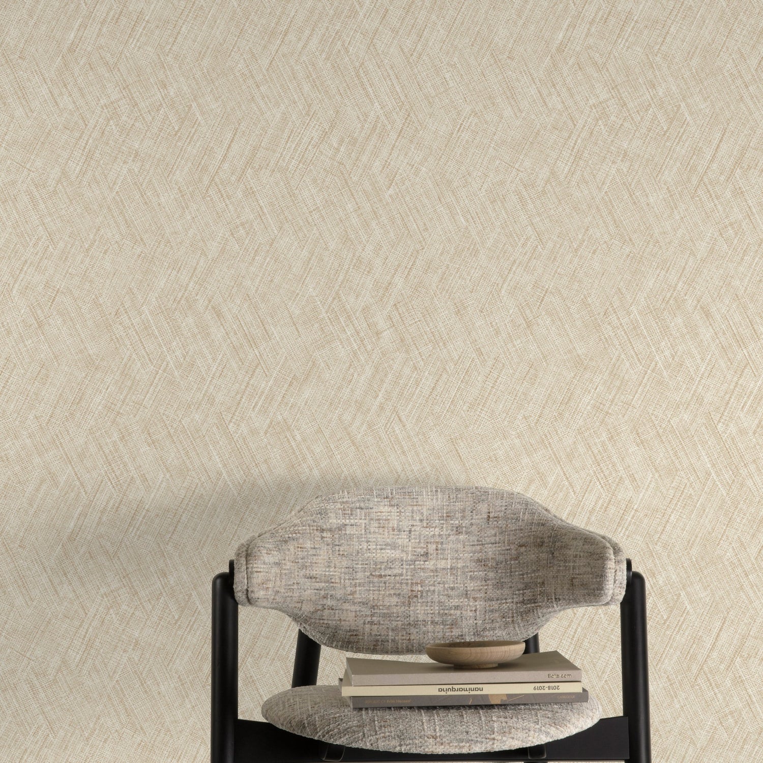 Textile Plain Wallpaper in beige color - pattern number A78302 - by Grandeco in the Textured Vibes collection