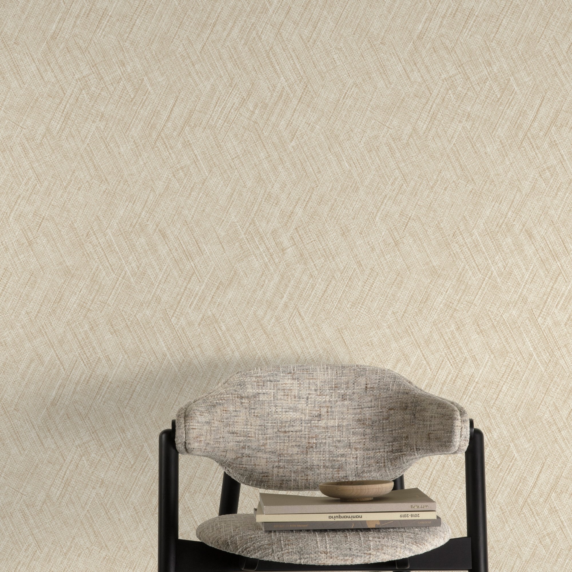 Textile Plain Wallpaper in beige color - pattern number A78302 - by Grandeco in the Textured Vibes collection