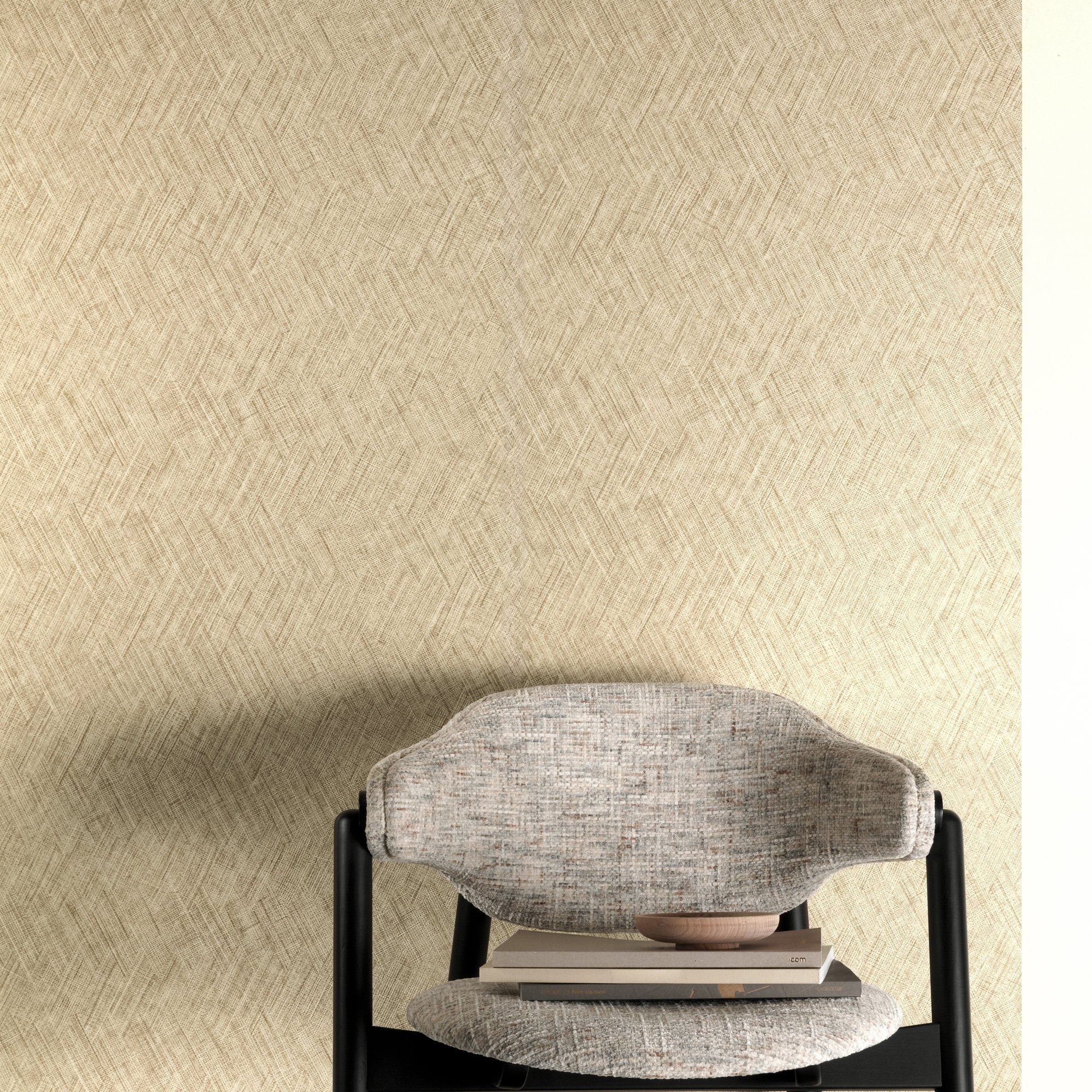 Textile Plain Wallpaper in beige color - pattern number A78303 - by Grandeco in the Textured Vibes collection