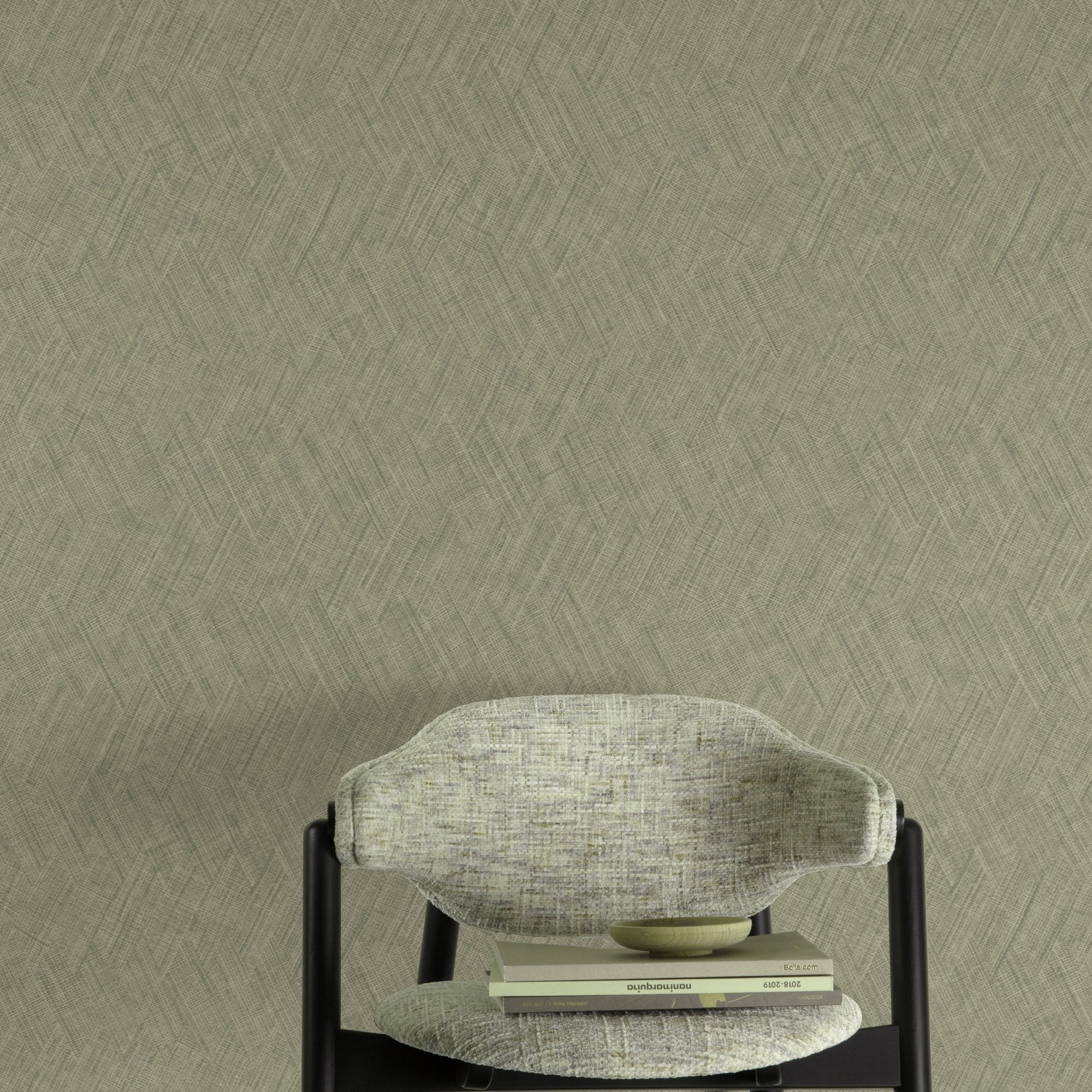 Textile Plain Wallpaper in green color - pattern number A78307 - by Grandeco in the Textured Vibes collection