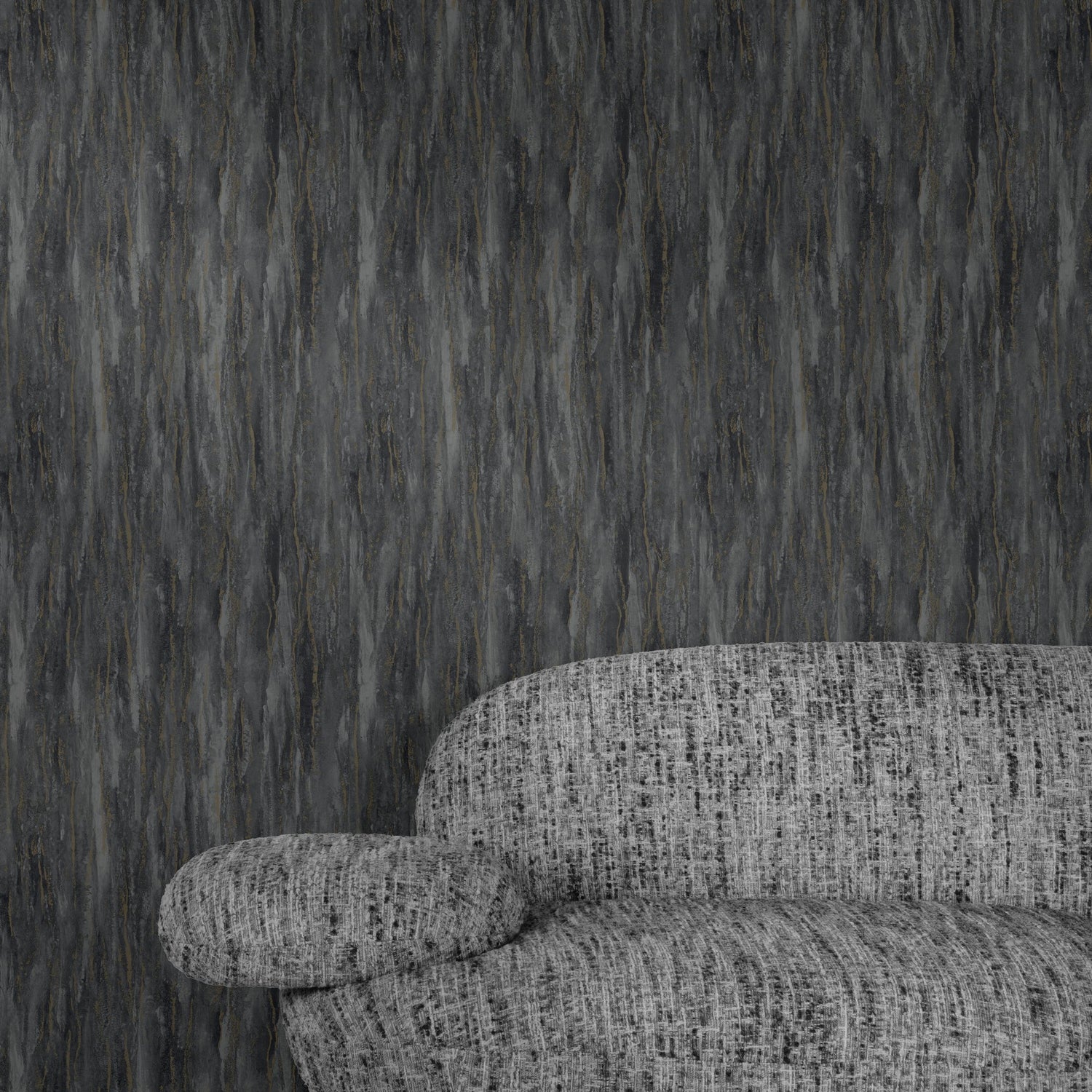 Patinated Plain Wallpaper in black color - pattern number A78501 - by Grandeco in the Textured Vibes collection