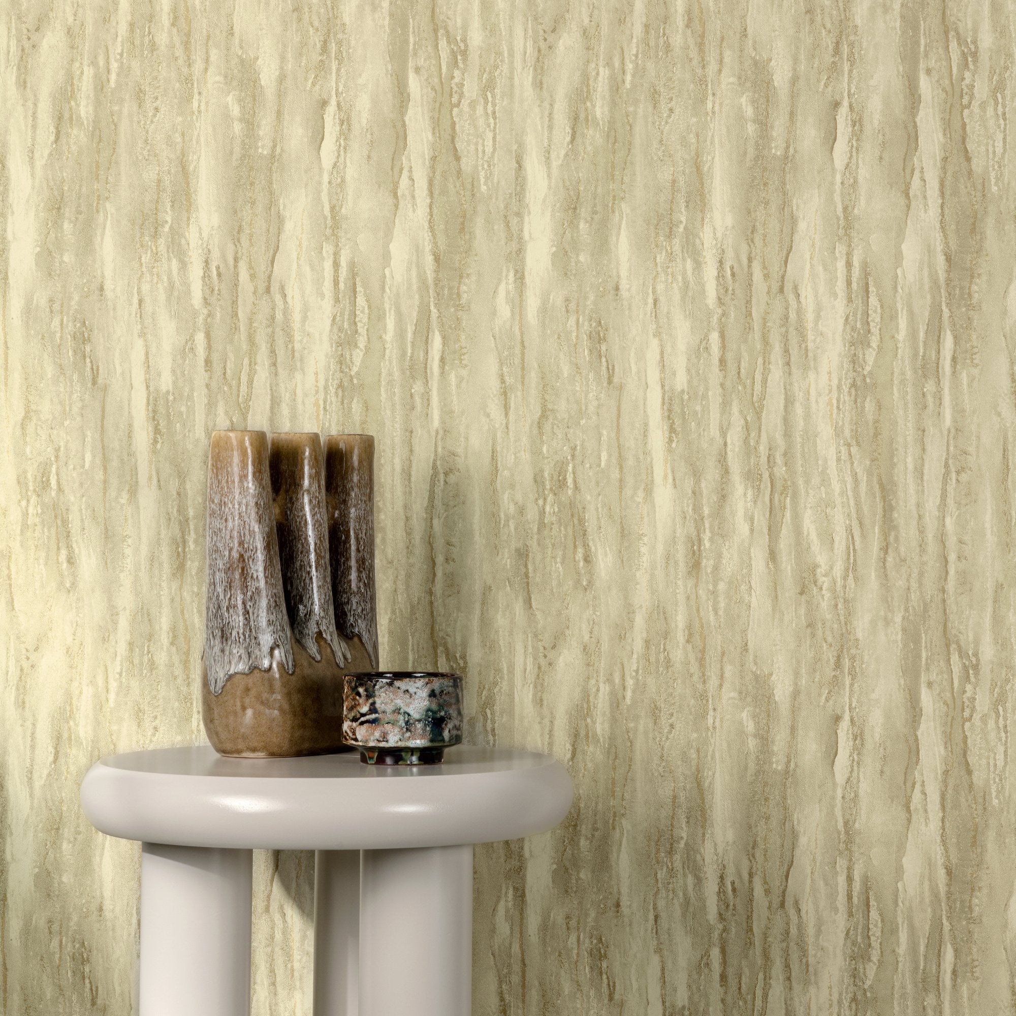 Patinated Plain Wallpaper in green color - pattern number A78503 - by Grandeco in the Textured Vibes collection