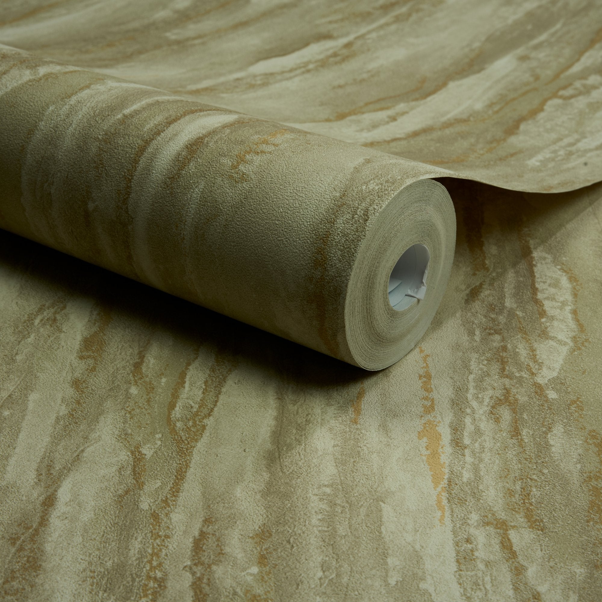 Patinated Plain Wallpaper in green color - pattern number A78503 - by Grandeco in the Textured Vibes collection