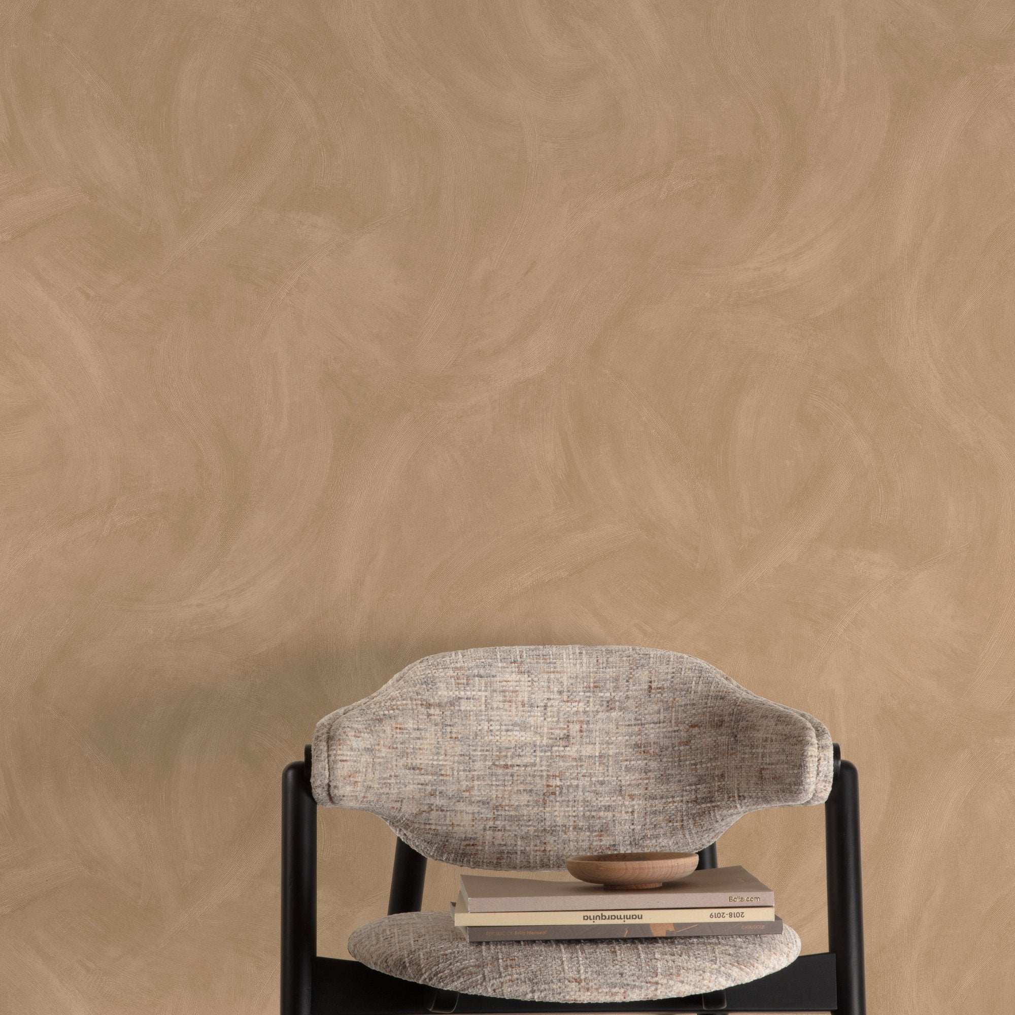Authentic Plaster Plain Wallpaper in brown color - pattern number A78705 - by Grandeco in the Textured Vibes collection