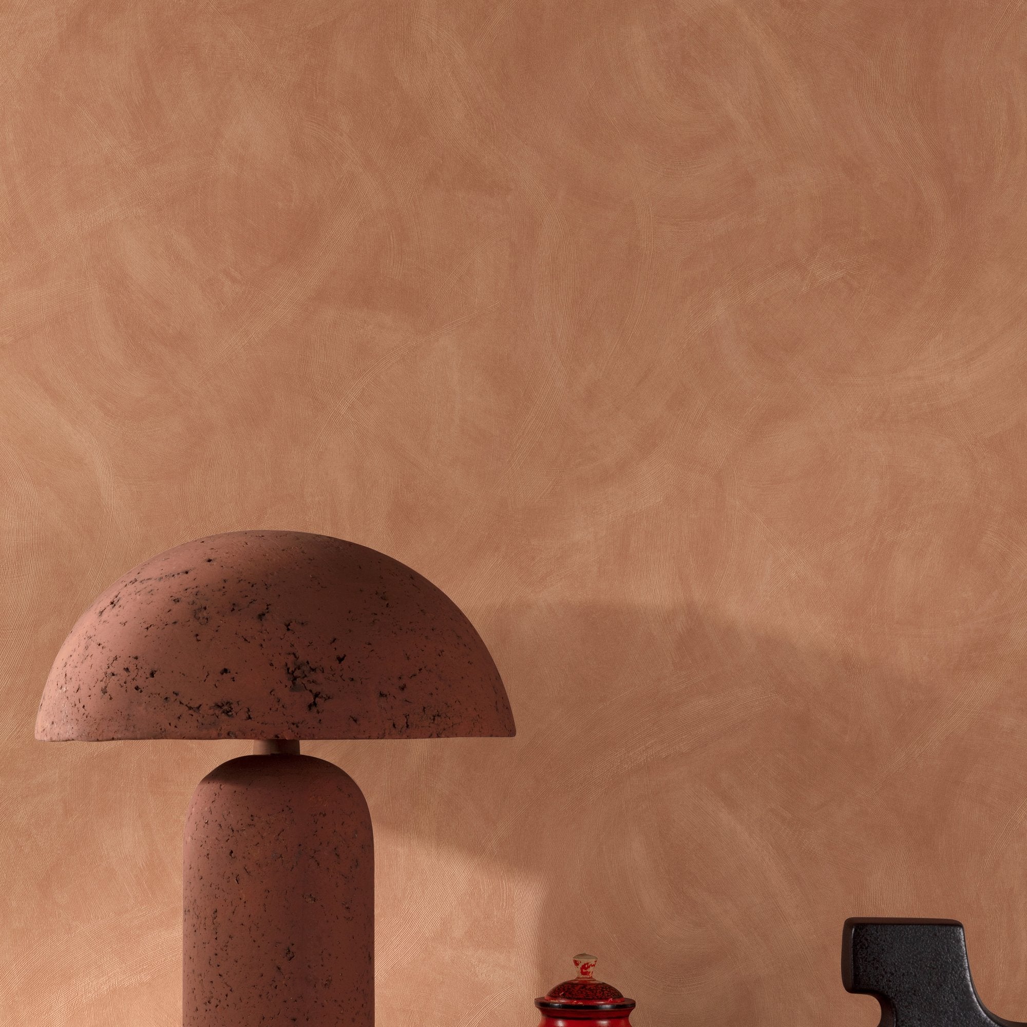 Authentic Plaster Plain Wallpaper in brown color - pattern number A78706 - by Grandeco in the Textured Vibes collection
