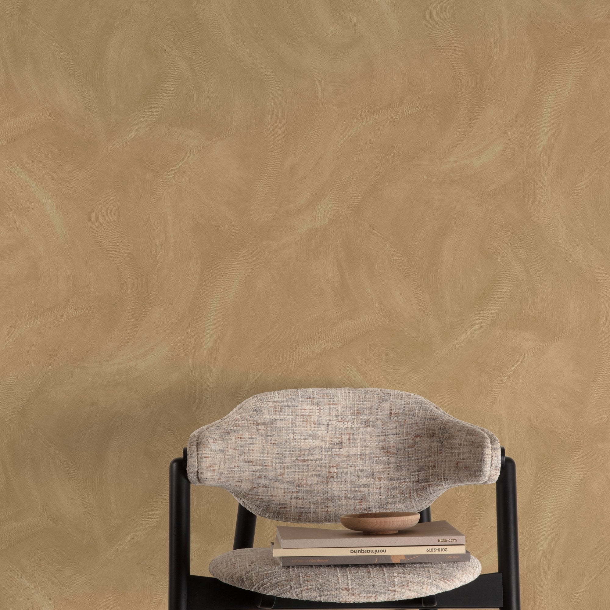 Authentic Plaster Plain Wallpaper in brown color - pattern number A78707 - by Grandeco in the Textured Vibes collection