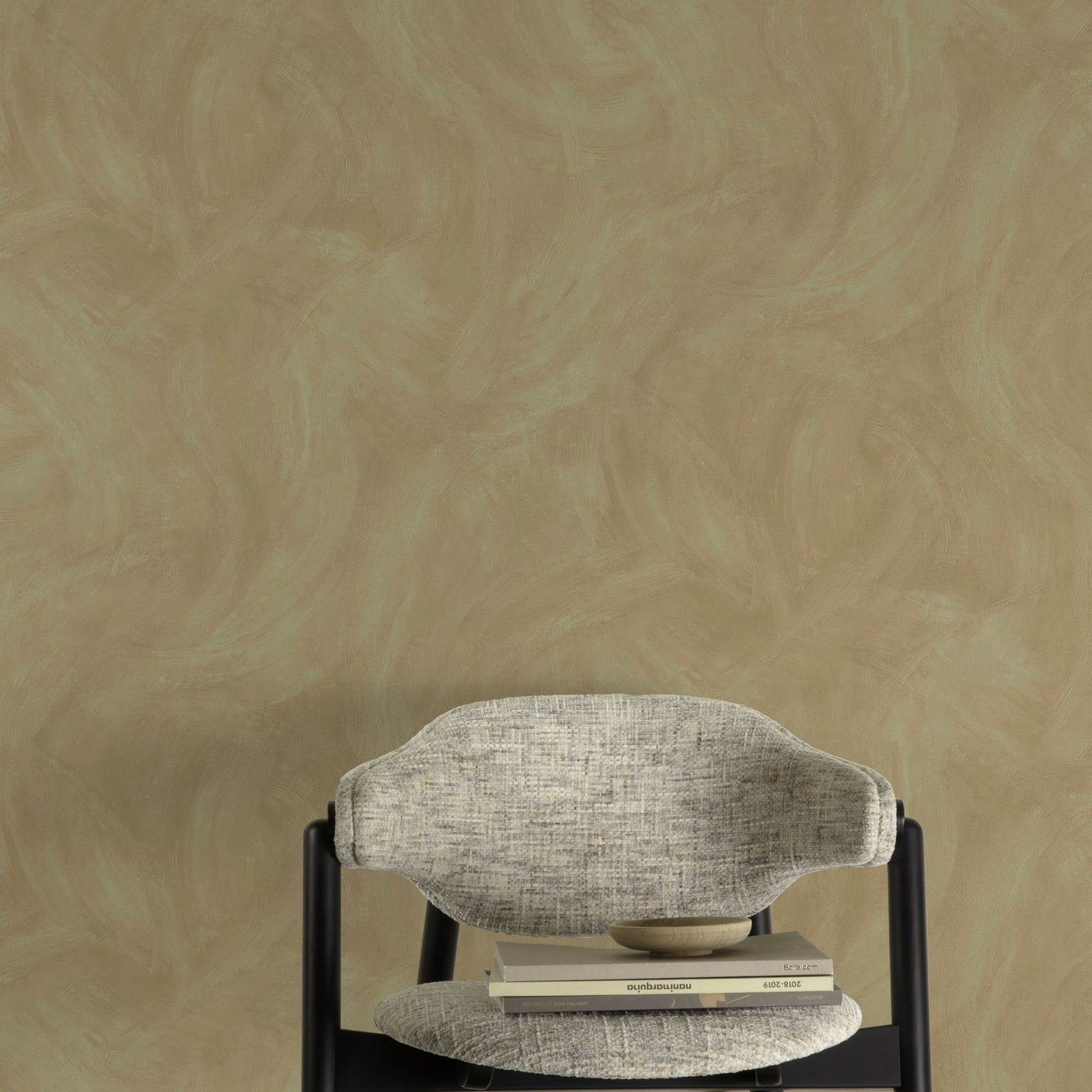 Authentic Plaster Plain Wallpaper in green color - pattern number A78708 - by Grandeco in the Textured Vibes collection