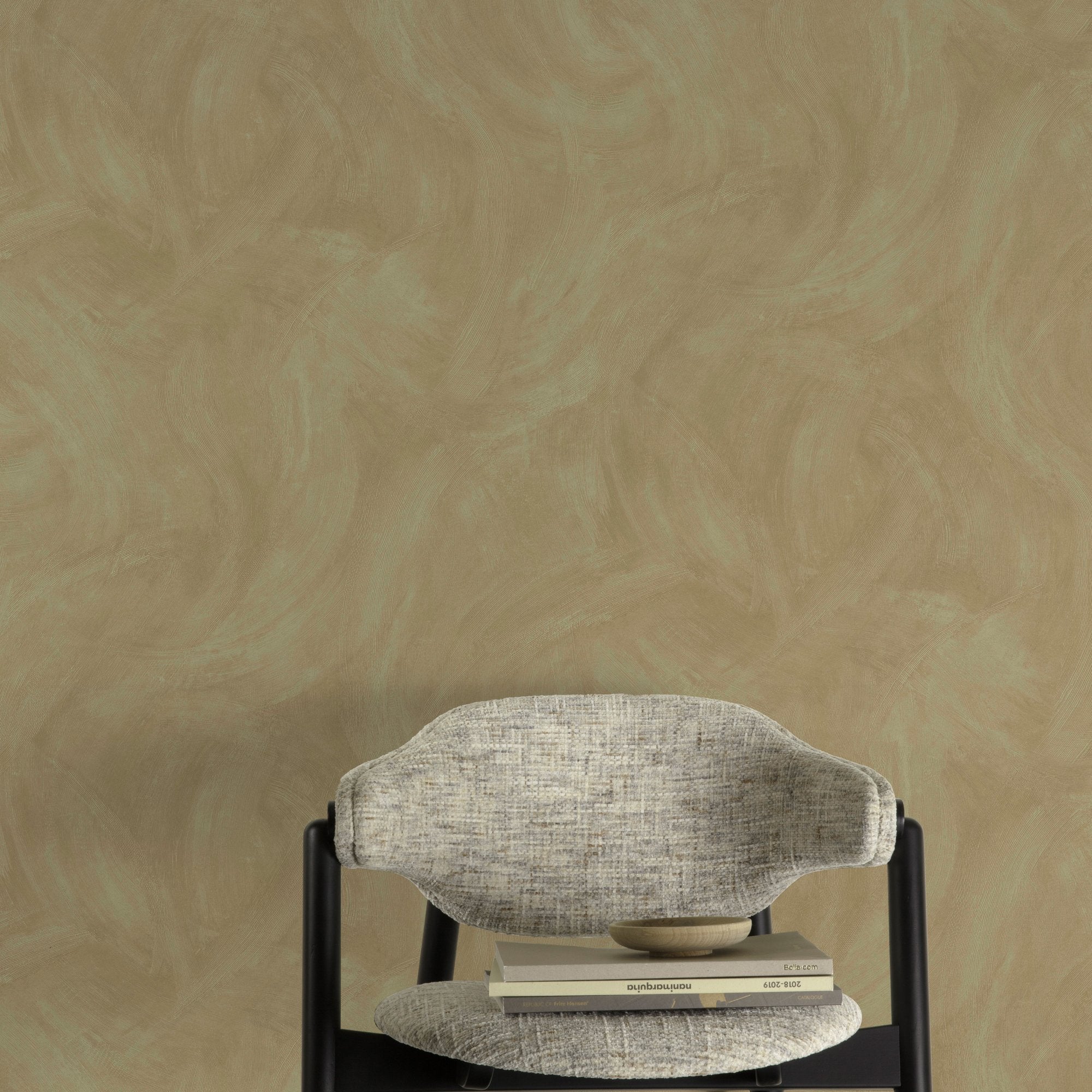 Authentic Plaster Plain Wallpaper in green color - pattern number A78708 - by Grandeco in the Textured Vibes collection