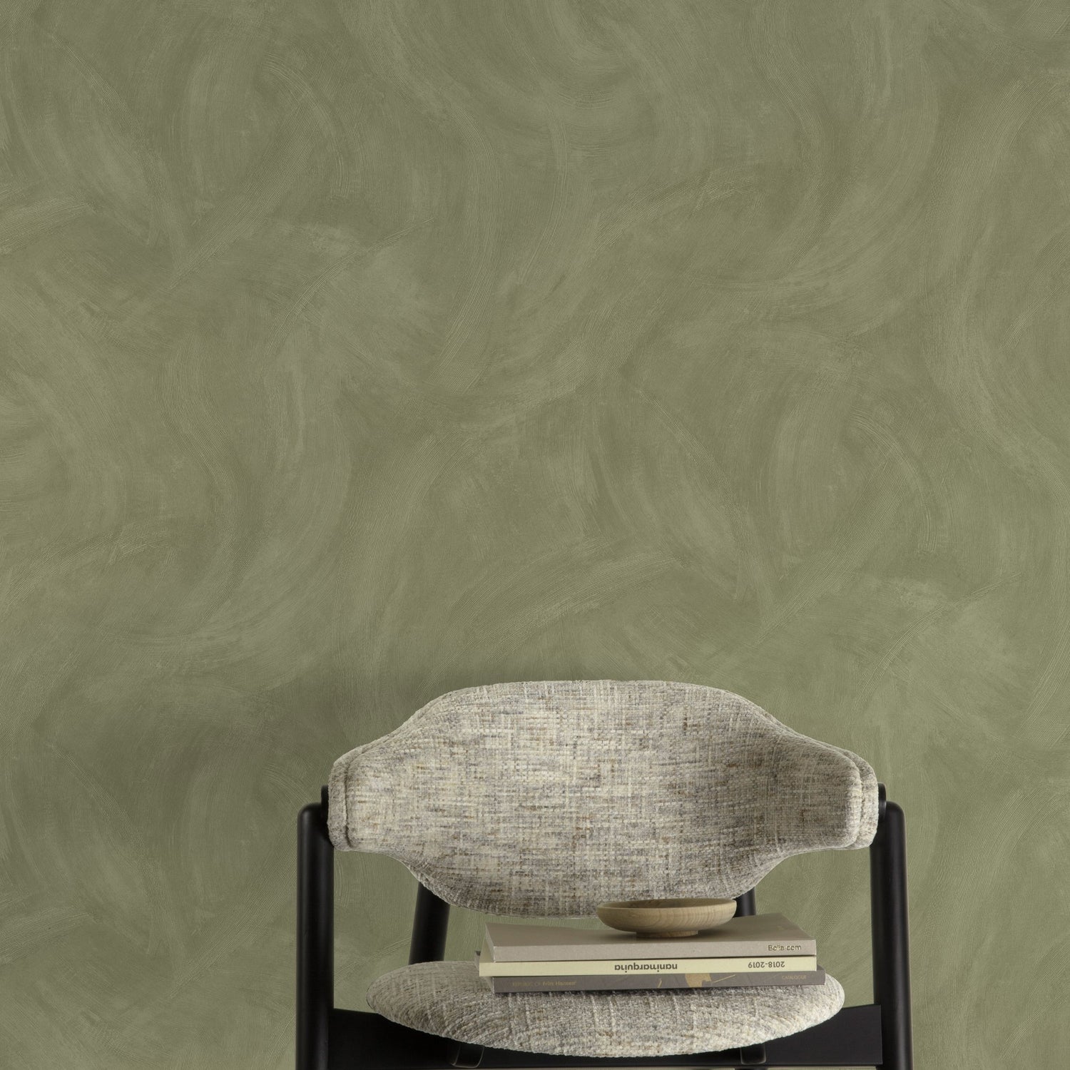 Authentic Plaster Plain Wallpaper in green color - pattern number A78709 - by Grandeco in the Textured Vibes collection