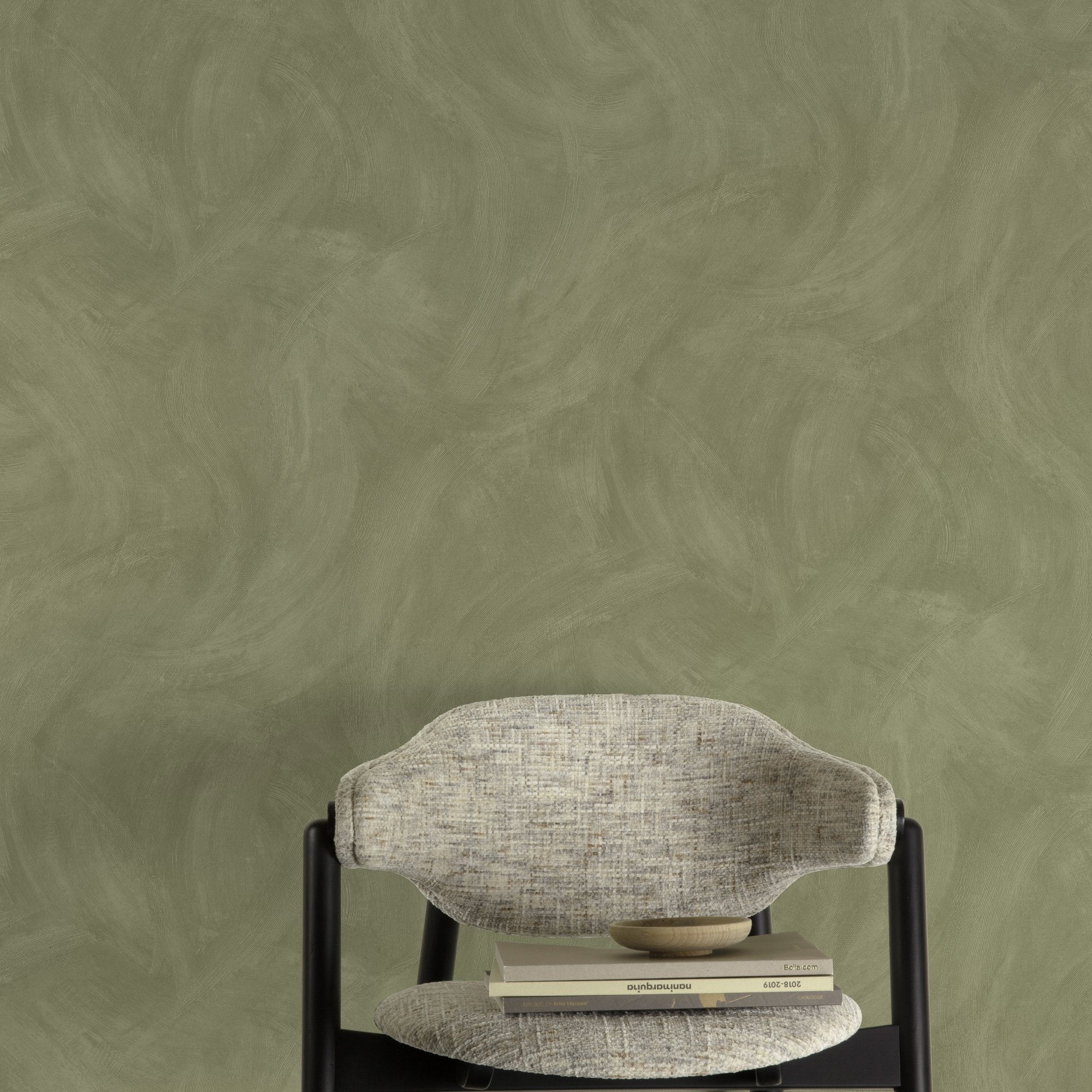 Authentic Plaster Plain Wallpaper in green color - pattern number A78709 - by Grandeco in the Textured Vibes collection