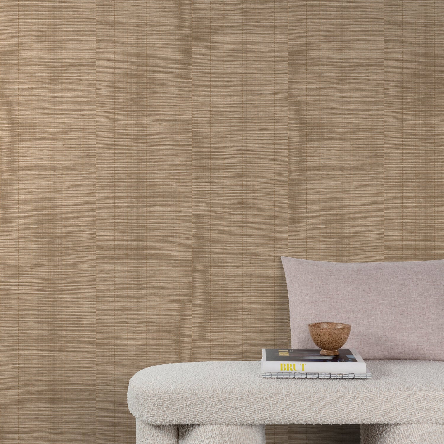 Textile Plain Wallpaper in orange color - pattern number A80304 - by Grandeco in the Structured Walls collection