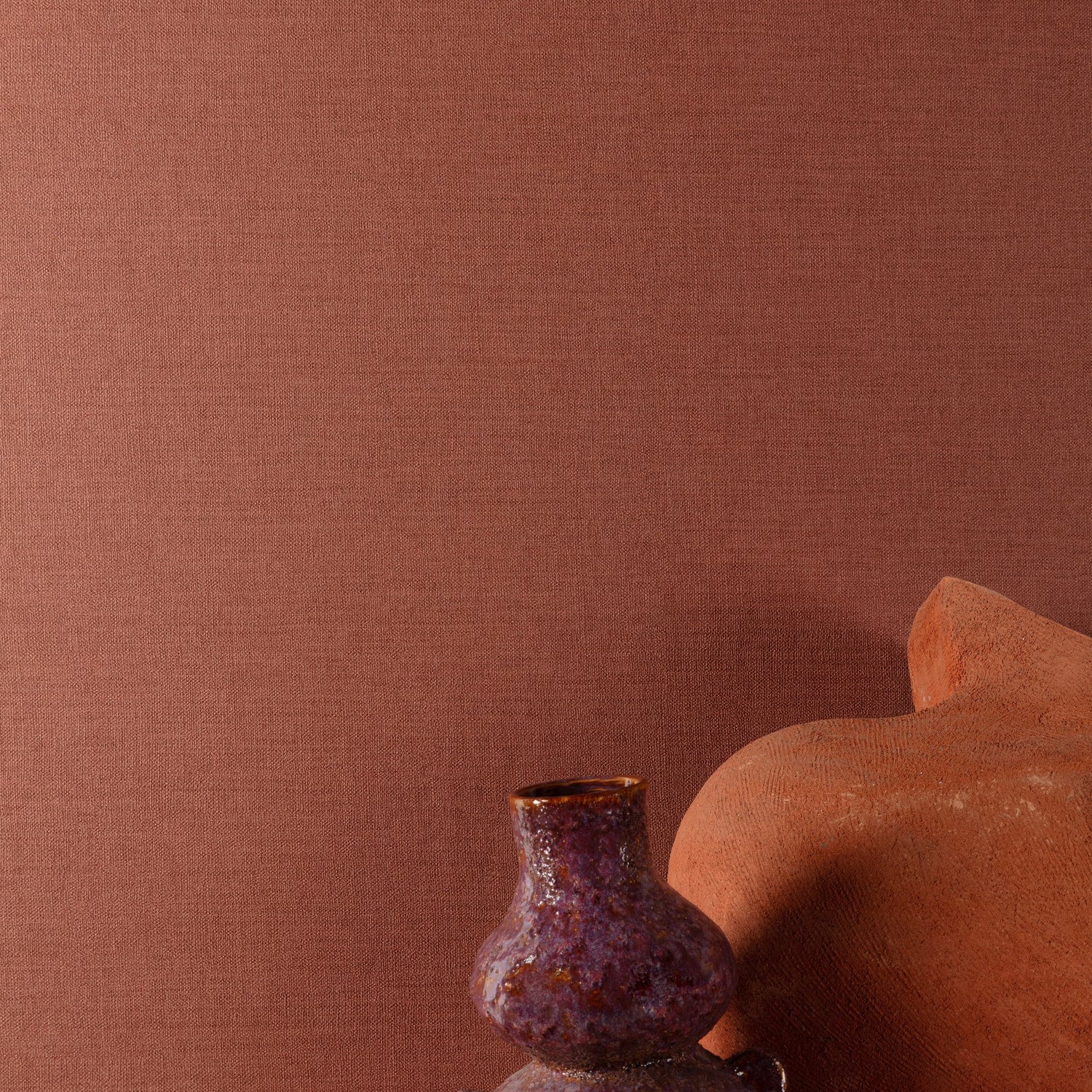 Textile Plain Wallpaper in orange color - pattern number A84926 - by Grandeco in the Structured Walls collection