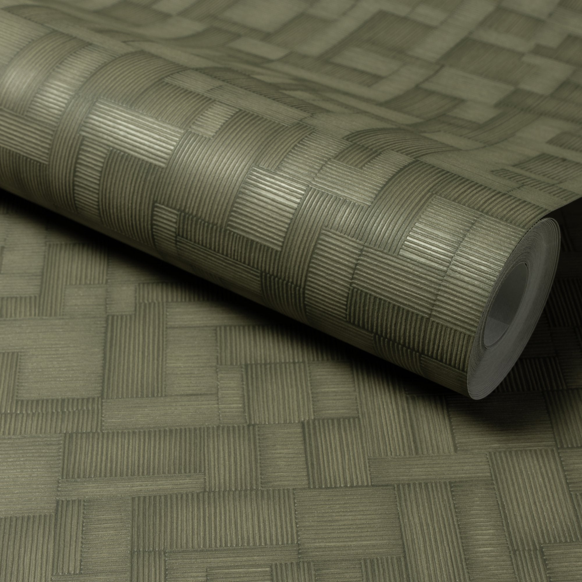 Geometric All-over Wallpaper in green color - pattern number A85201 - by Grandeco in the Structured Walls collection