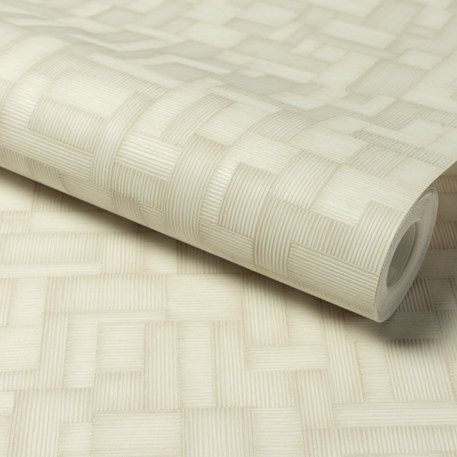 Geometric All-over Wallpaper in beige color - pattern number A85203 - by Grandeco in the Structured Walls collection