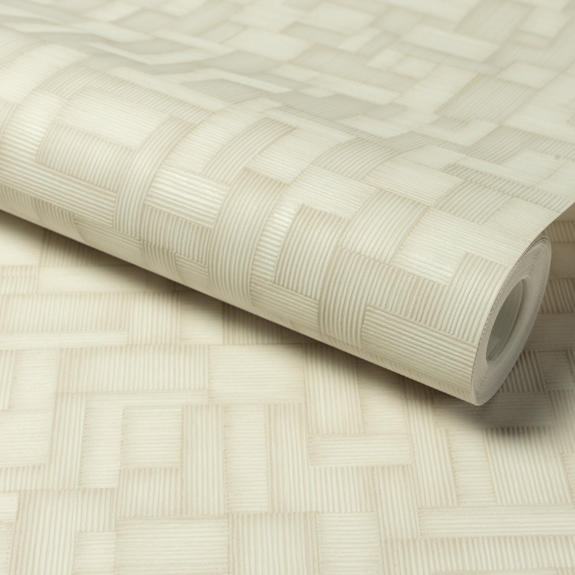 Geometric All-over Wallpaper in beige color - pattern number A85203 - by Grandeco in the Structured Walls collection