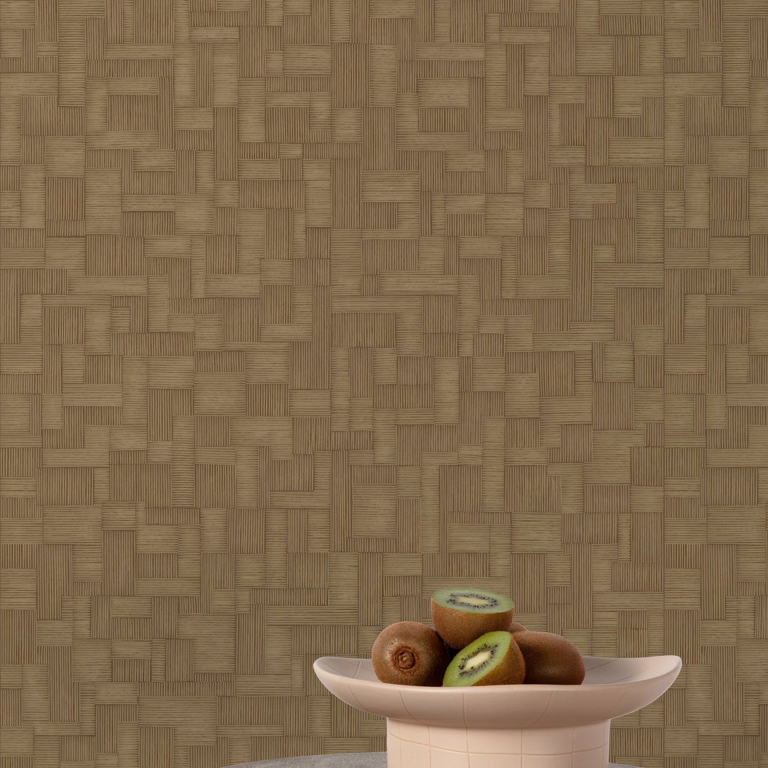 Geometric All-over Wallpaper in brown color - pattern number A85204 - by Grandeco in the Structured Walls collection