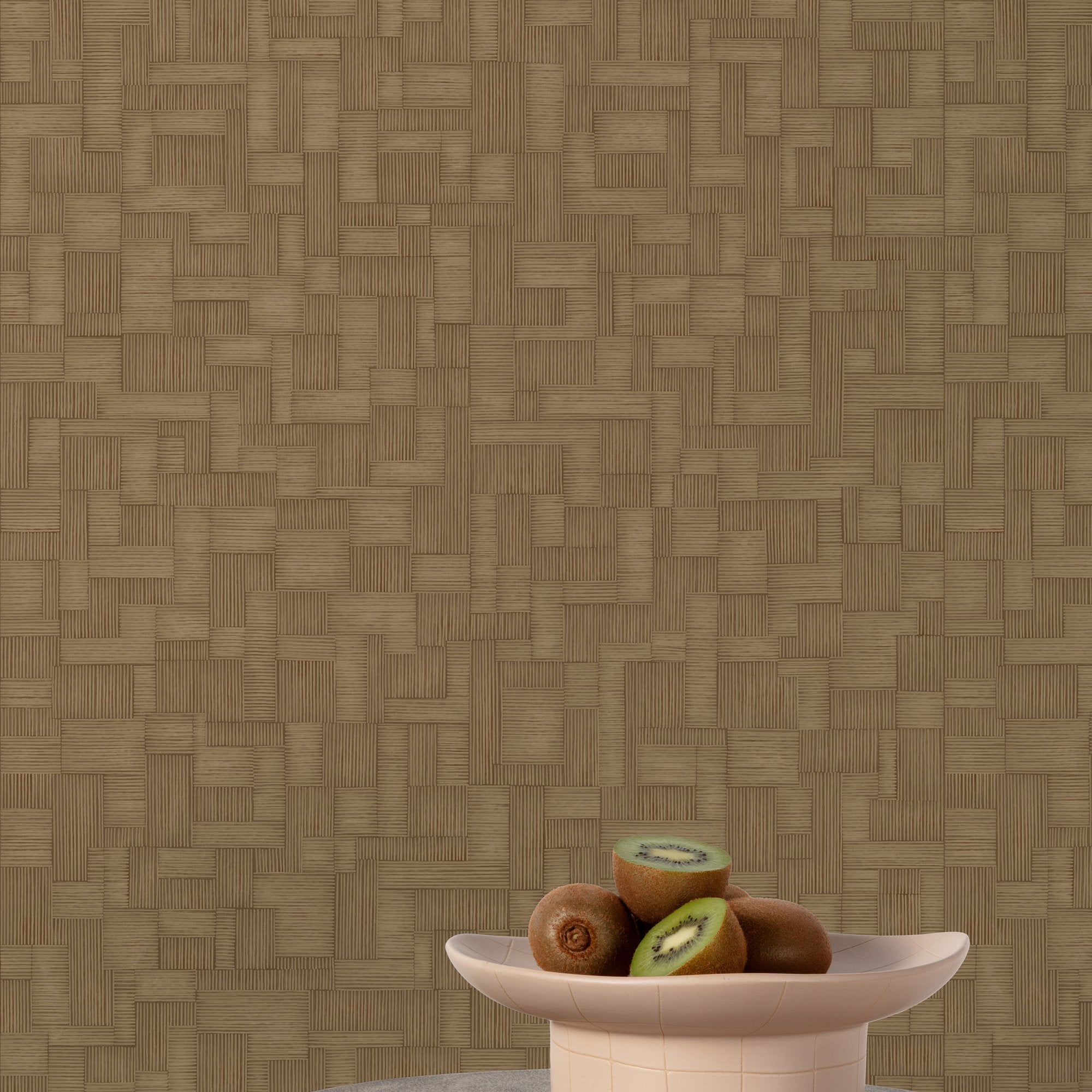 Geometric All-over Wallpaper in brown color - pattern number A85204 - by Grandeco in the Structured Walls collection