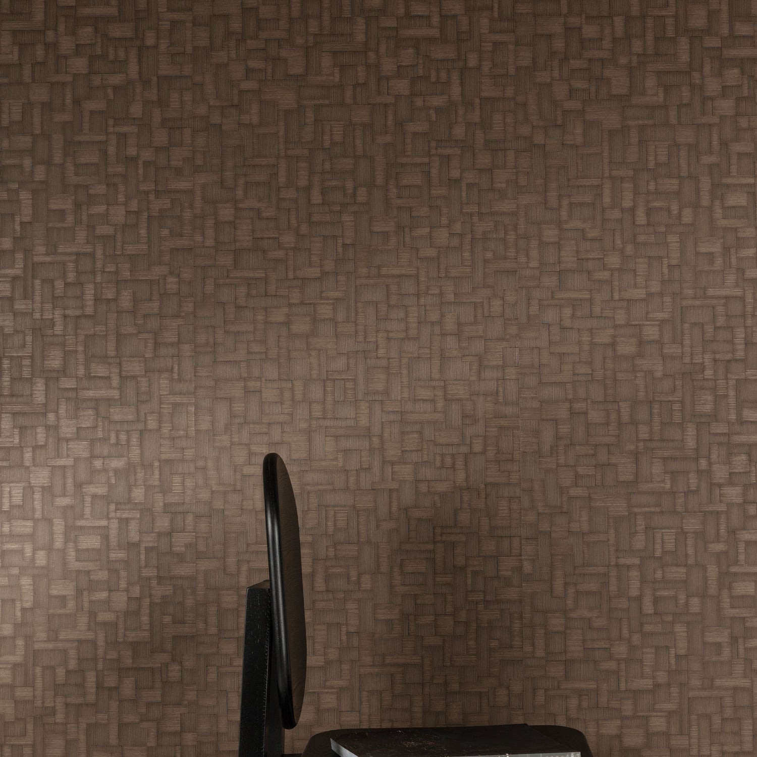 Geometric All-over Wallpaper in brown color - pattern number A85205 - by Grandeco in the Structured Walls collection