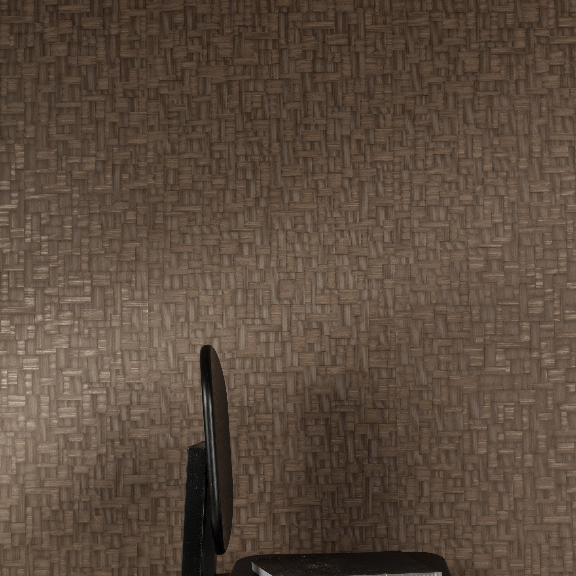 Geometric All-over Wallpaper in brown color - pattern number A85205 - by Grandeco in the Structured Walls collection
