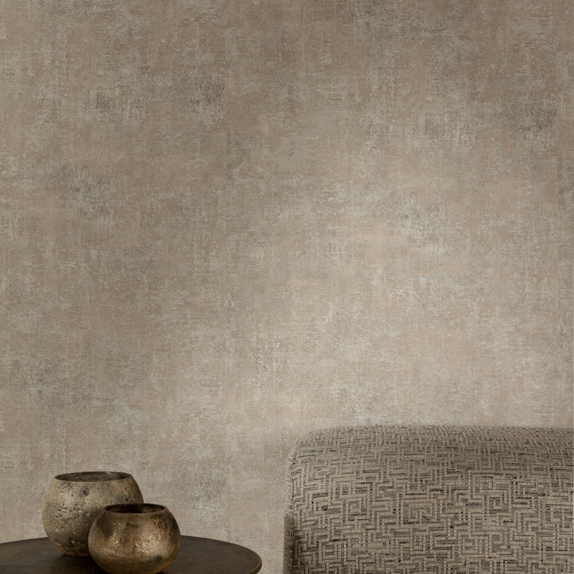 Authentic Plaster Plain Wallpaper in beige color - pattern number A85404 - by Grandeco in the Structured Walls collection