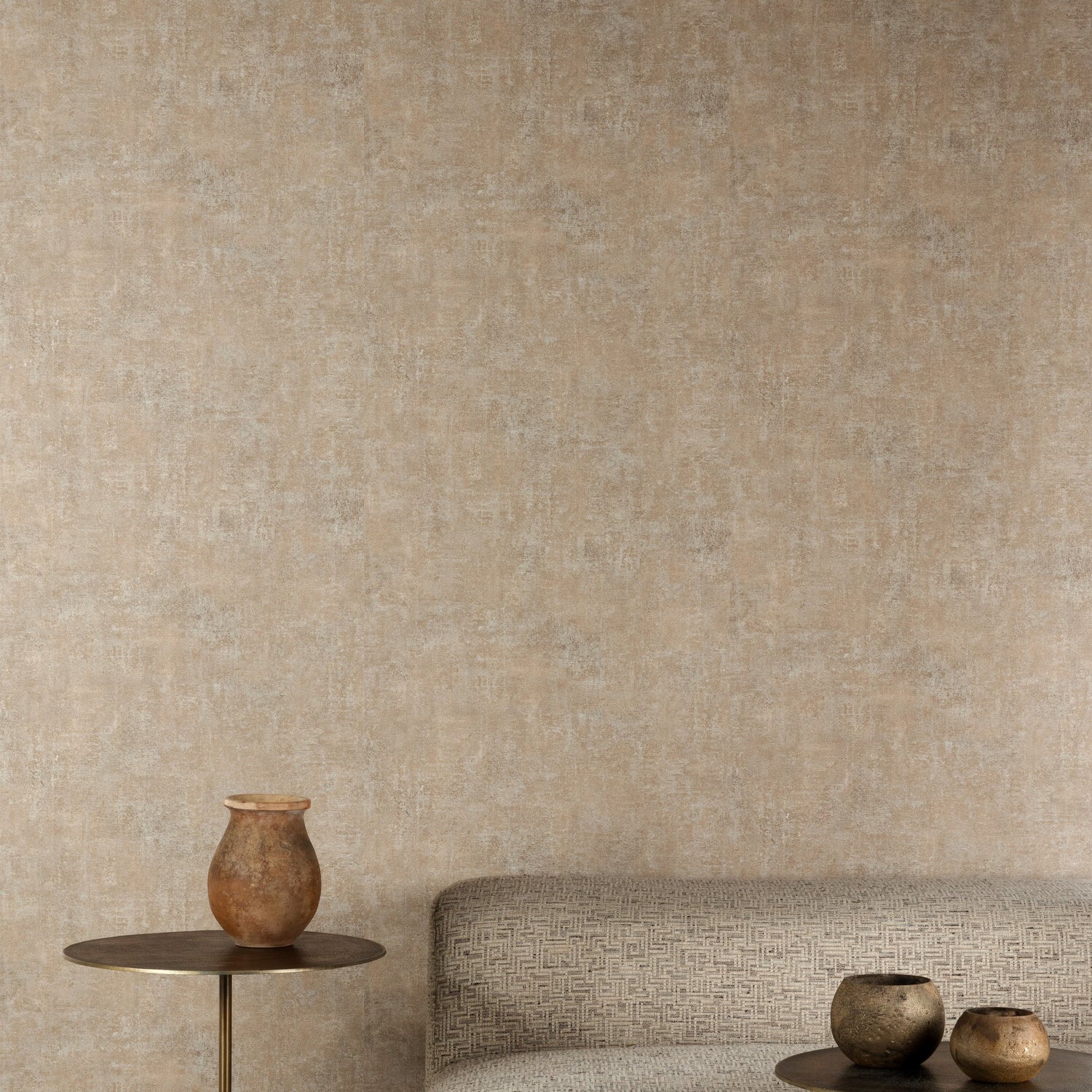 Authentic Plaster Plain Wallpaper in beige color - pattern number A85404 - by Grandeco in the Structured Walls collection