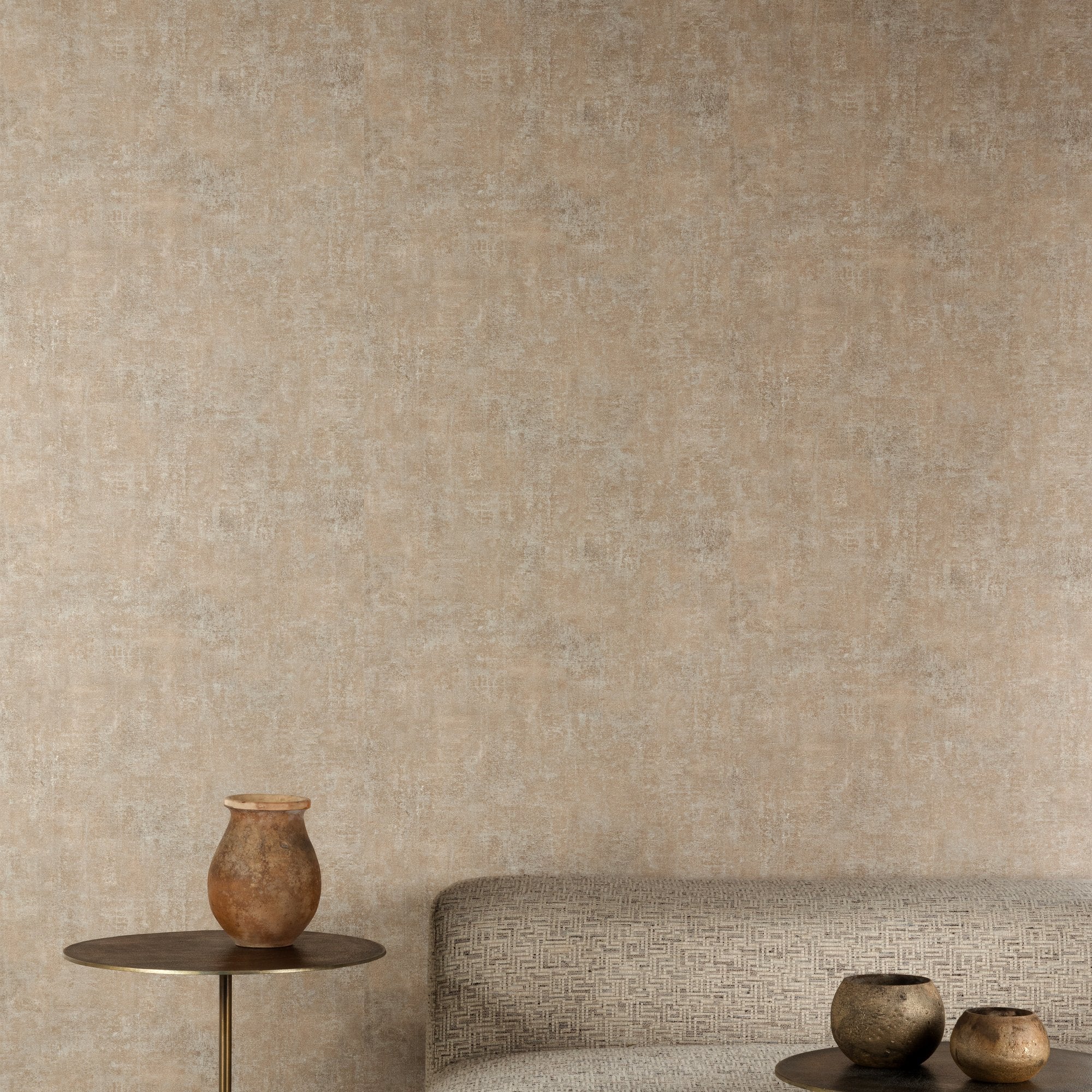 Authentic Plaster Plain Wallpaper in beige color - pattern number A85404 - by Grandeco in the Structured Walls collection