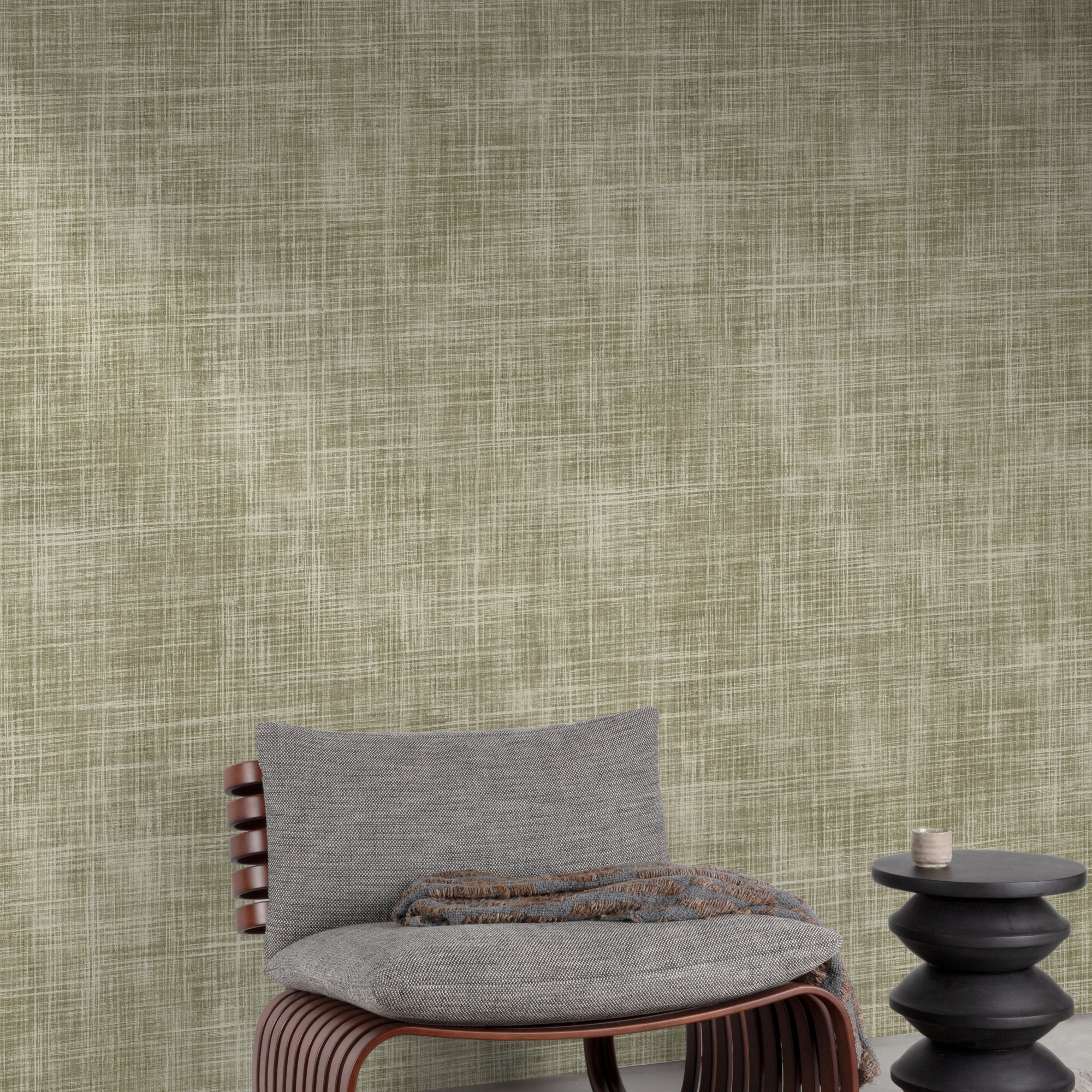 Textile Plain Wallpaper in green color - pattern number A85502 - by Grandeco in the Structured Walls collection