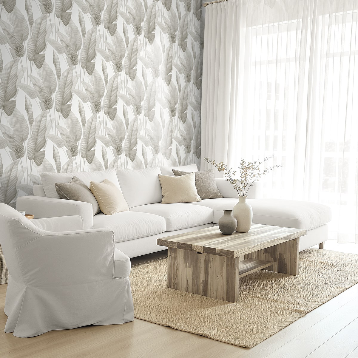 Mantra Wallpaper in silver color - pattern number AG60008 - by Seabrook in the Bali Tropical collection