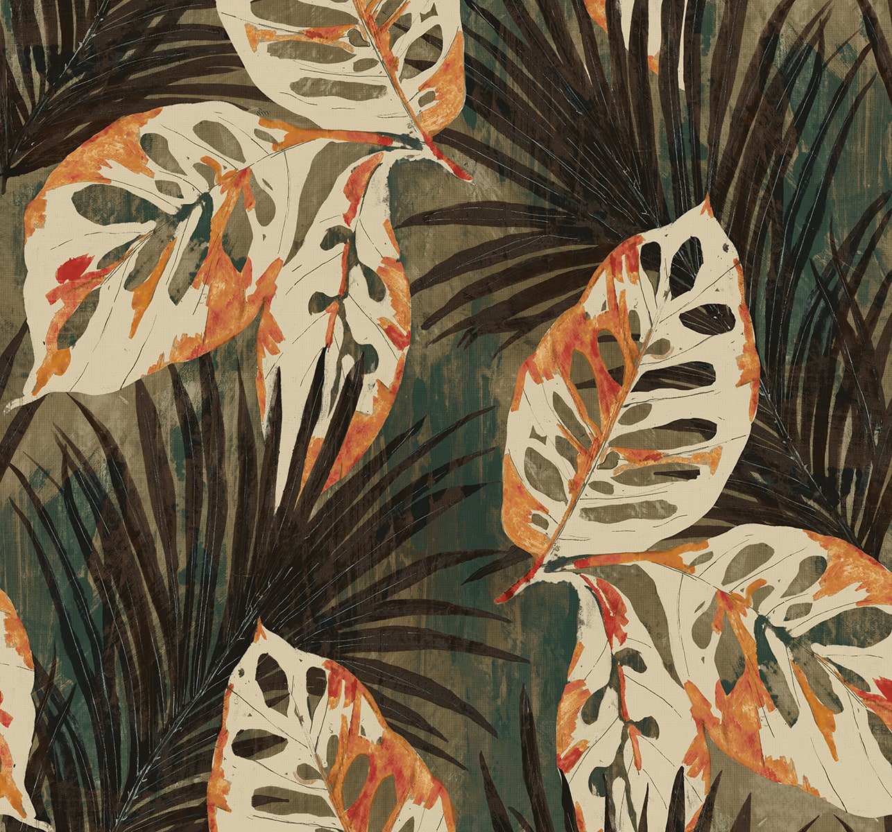 Karma Wallpaper in autumn color - pattern number AG60206 - by Seabrook in the Bali Tropical collection