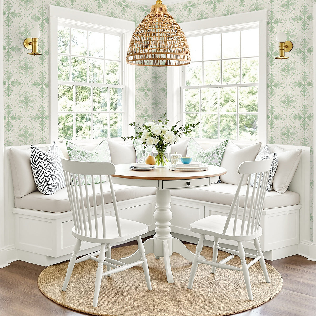 Sari Wallpaper in matcha color - pattern number AG60404 - by Seabrook in the Bali Tropical collection