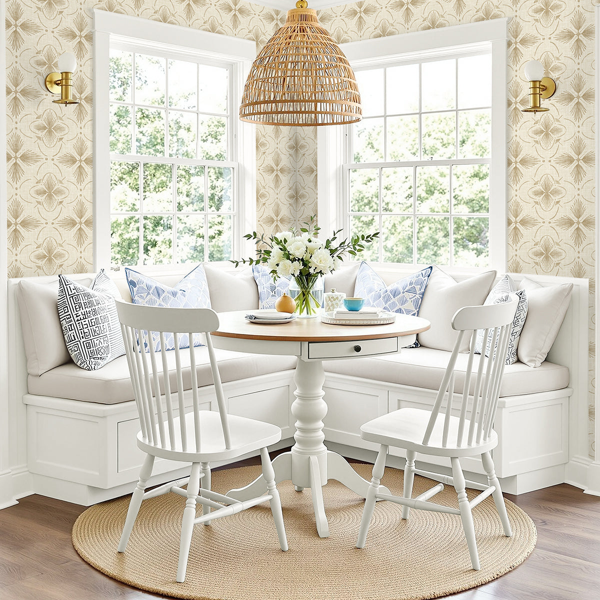 Sari Wallpaper in sugared almond color - pattern number AG60406 - by Seabrook in the Bali Tropical collection